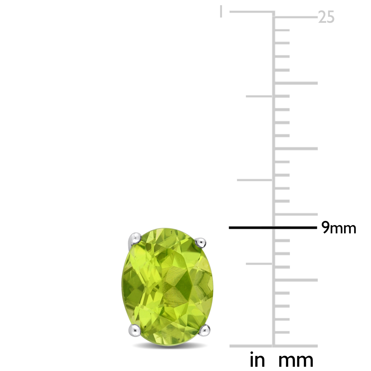 AMOUR Boucles d'oreilles en argent sterling avec péridot ovale