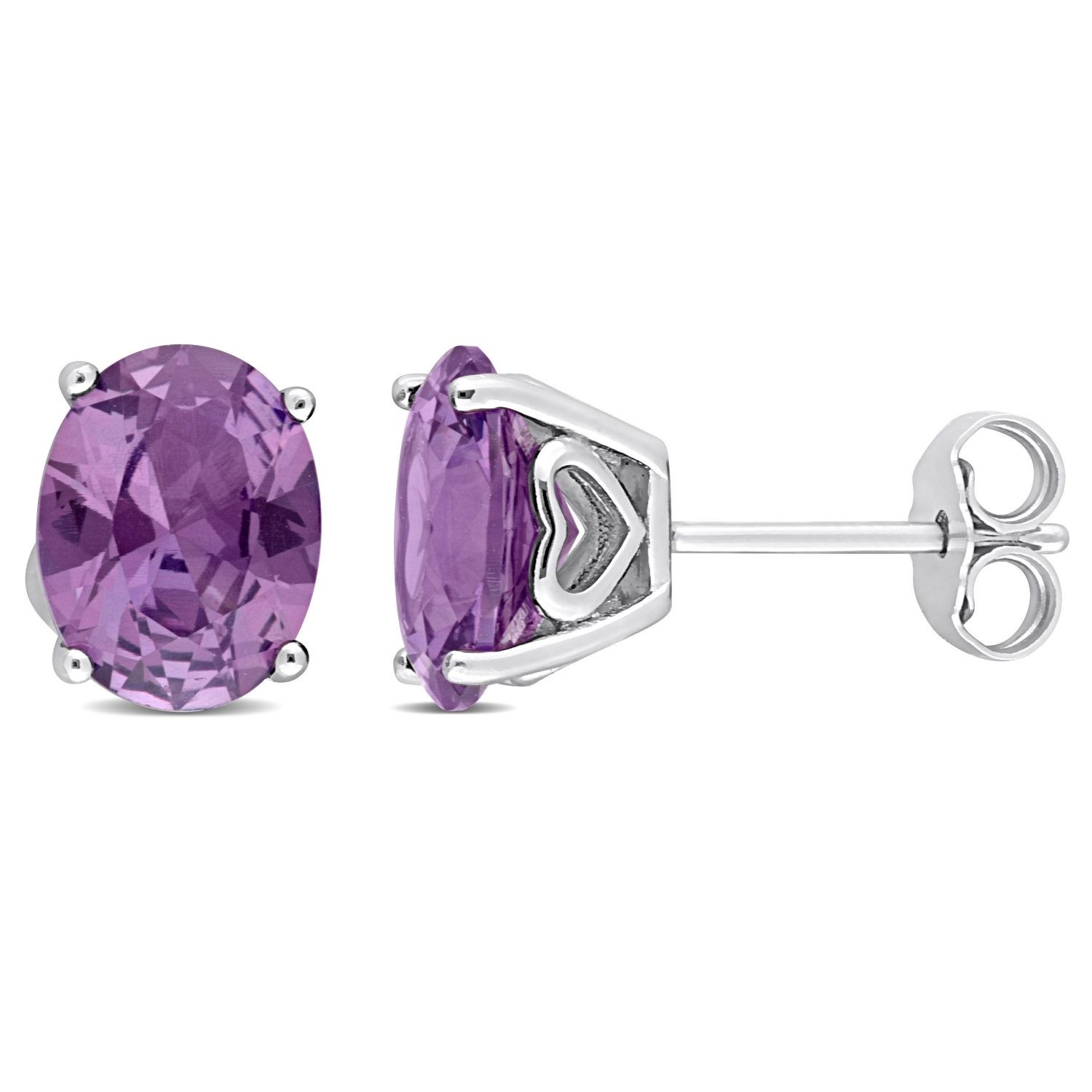 AMOUR Boucles d'oreilles en alexandrite ovale simulée de en argent sterling