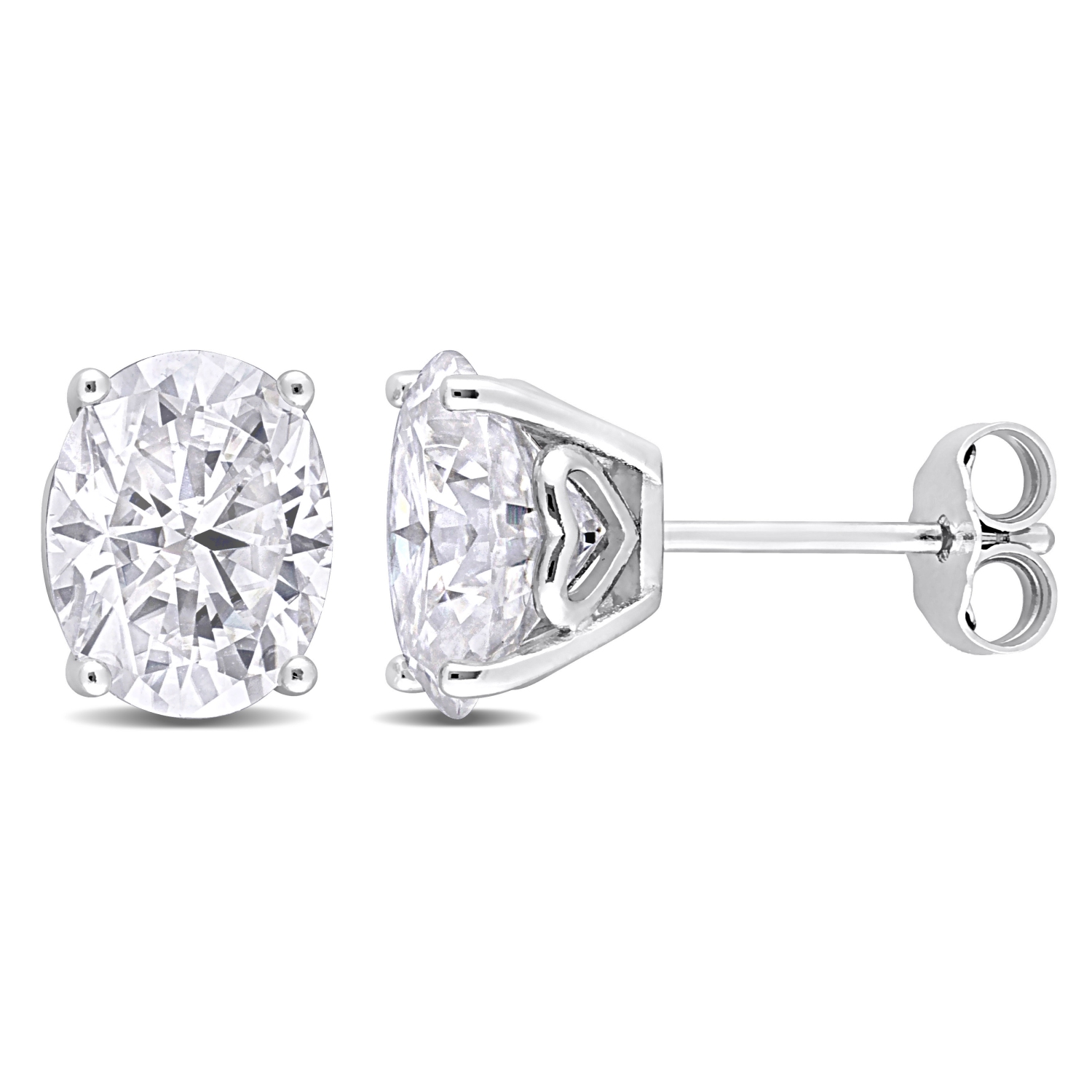 AMOUR Boucles d'oreilles en Moissanite ovale créée, , en argent sterling