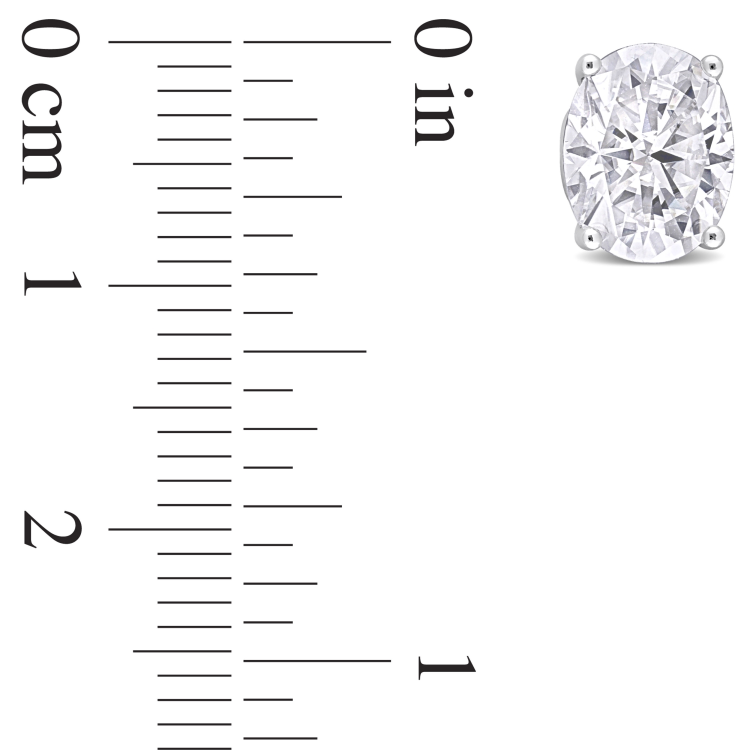 AMOUR Boucles d'oreilles en Moissanite ovale créée, , en argent sterling