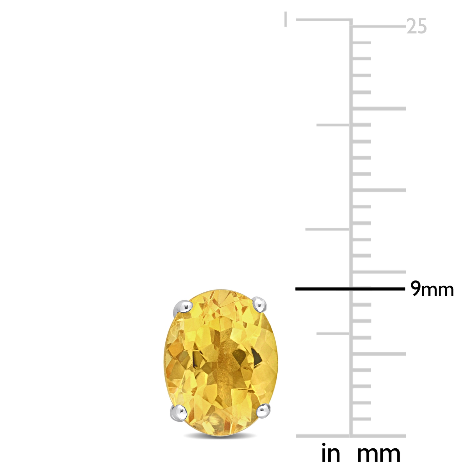 AMOUR Boucles d'oreilles en citrine ovale avec motif de coeur en argent sterling