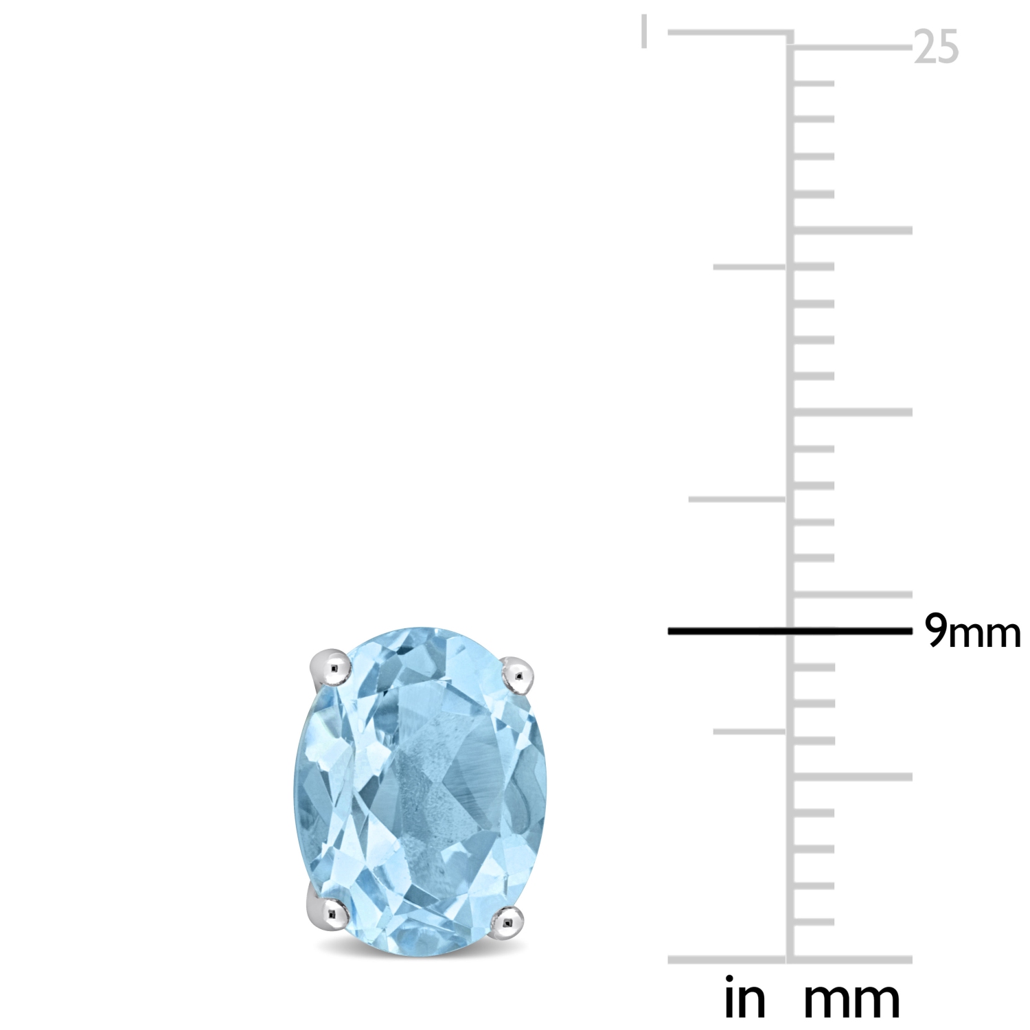 AMOUR Boucles d'oreilles en argent sterling avec topaze bleu ciel ovale