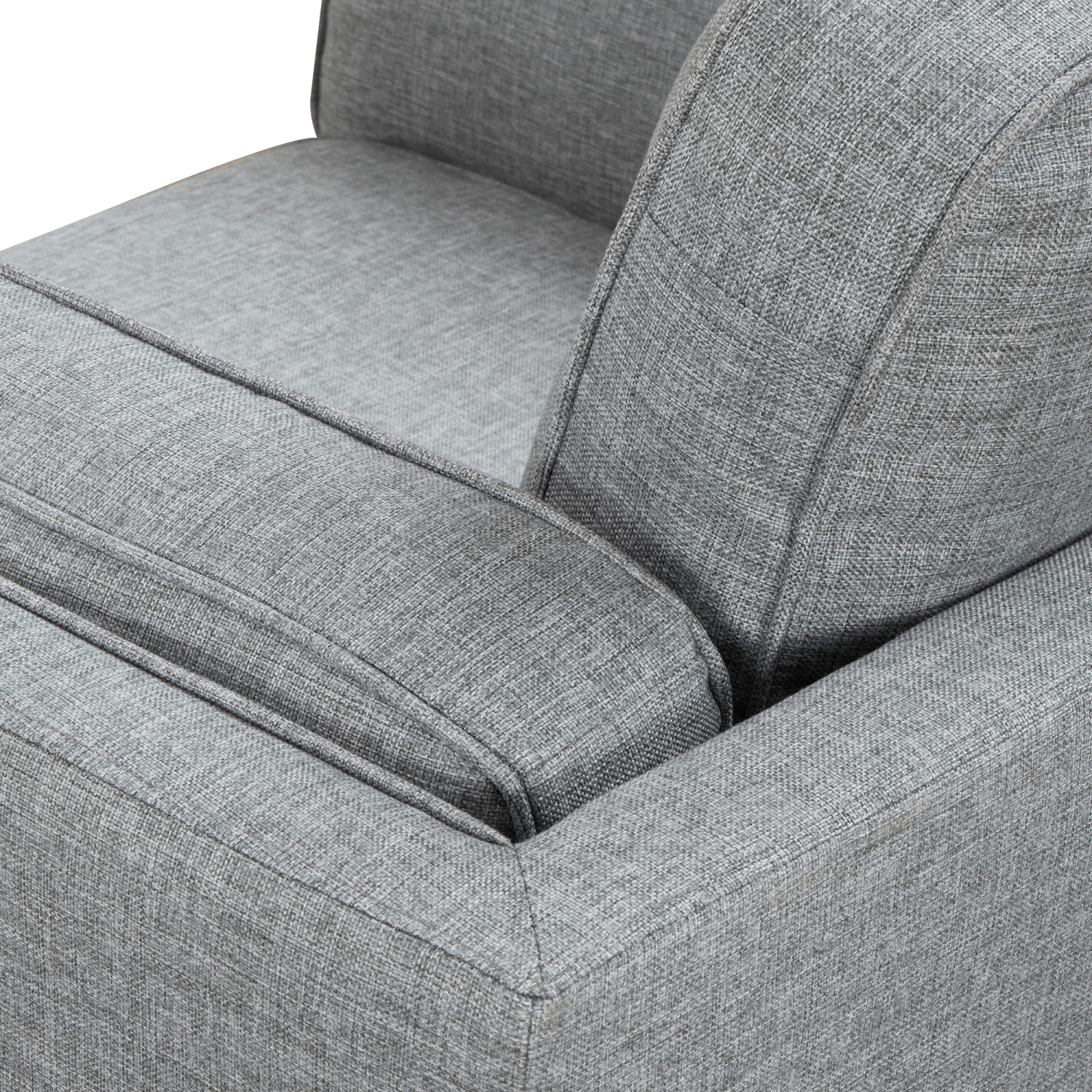 Valencia – sofa moderne en tissu à un siège avec base en bois Artisan, gris