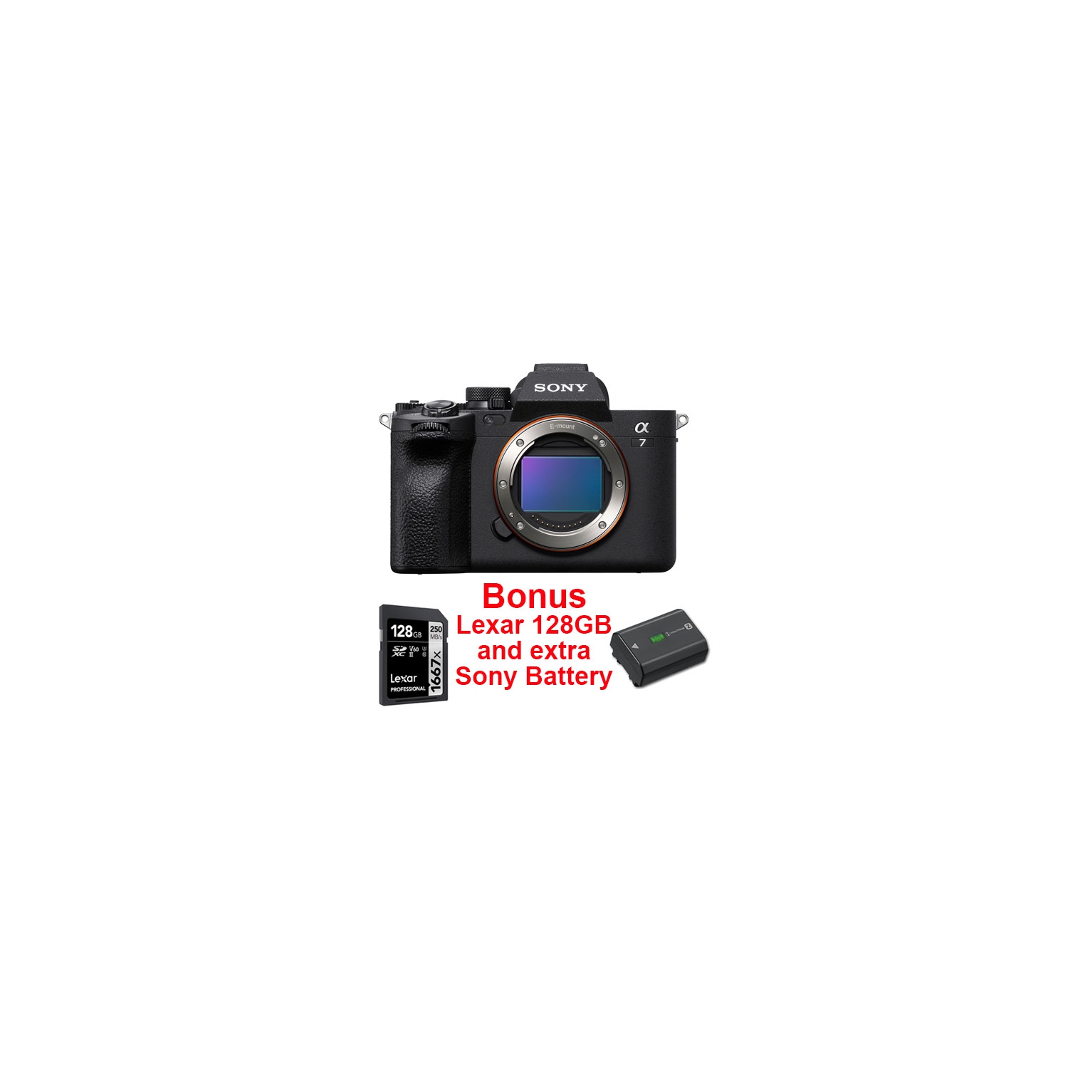 Sony Alpha a7R V Mirrorless Camera + Lexar 128GB Card + NPFZ100 Battery. SONY Canda Authorized