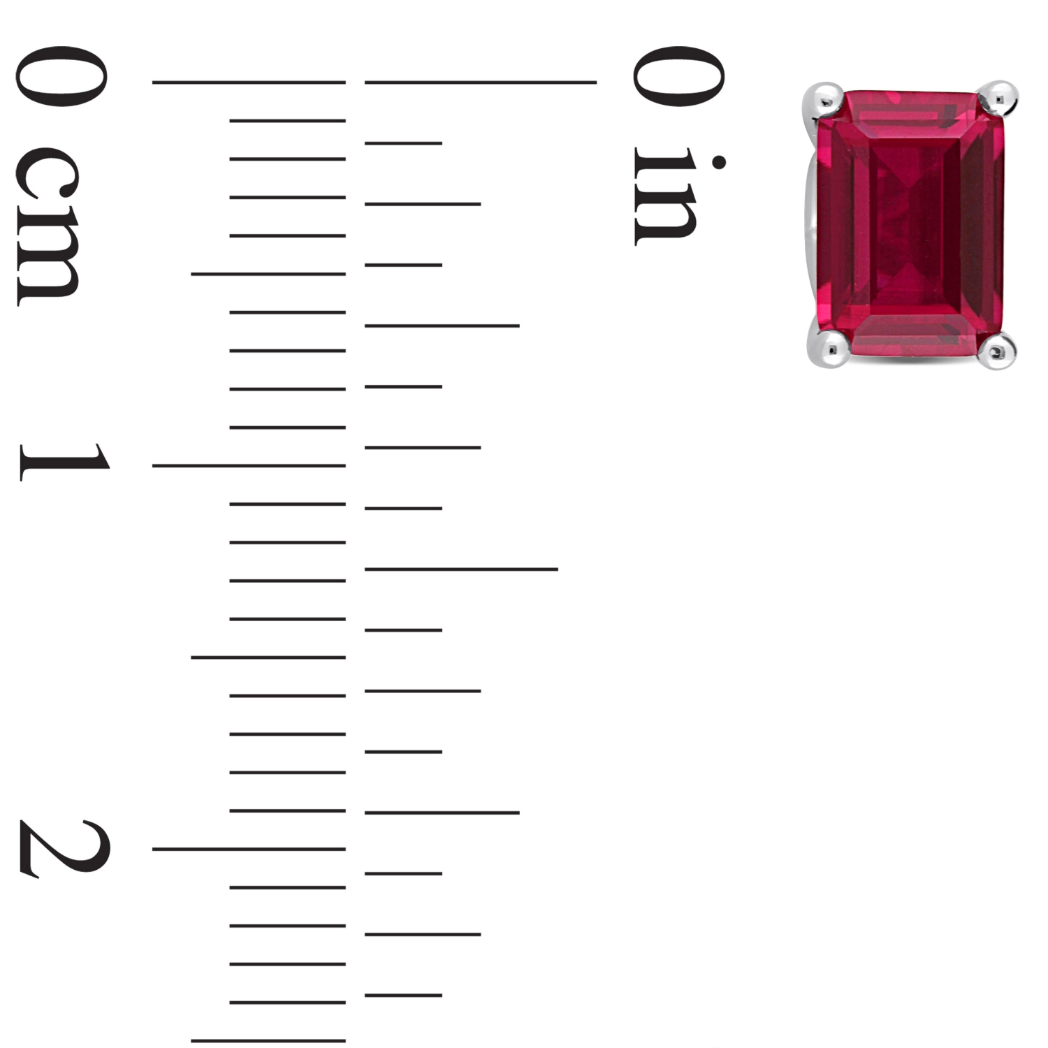 Amour Octagon Created Ruby Stud Earrings in Sterling Silver