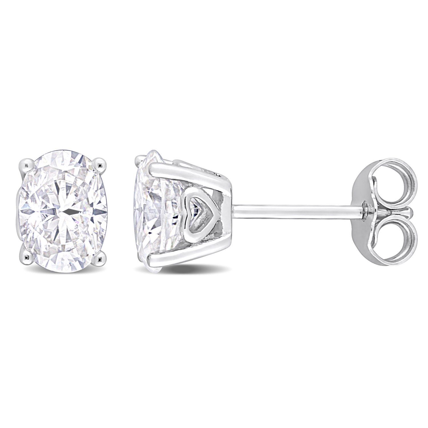 AMOUR Boucles d'oreilles en Moissanite ovale créée, , en argent sterling