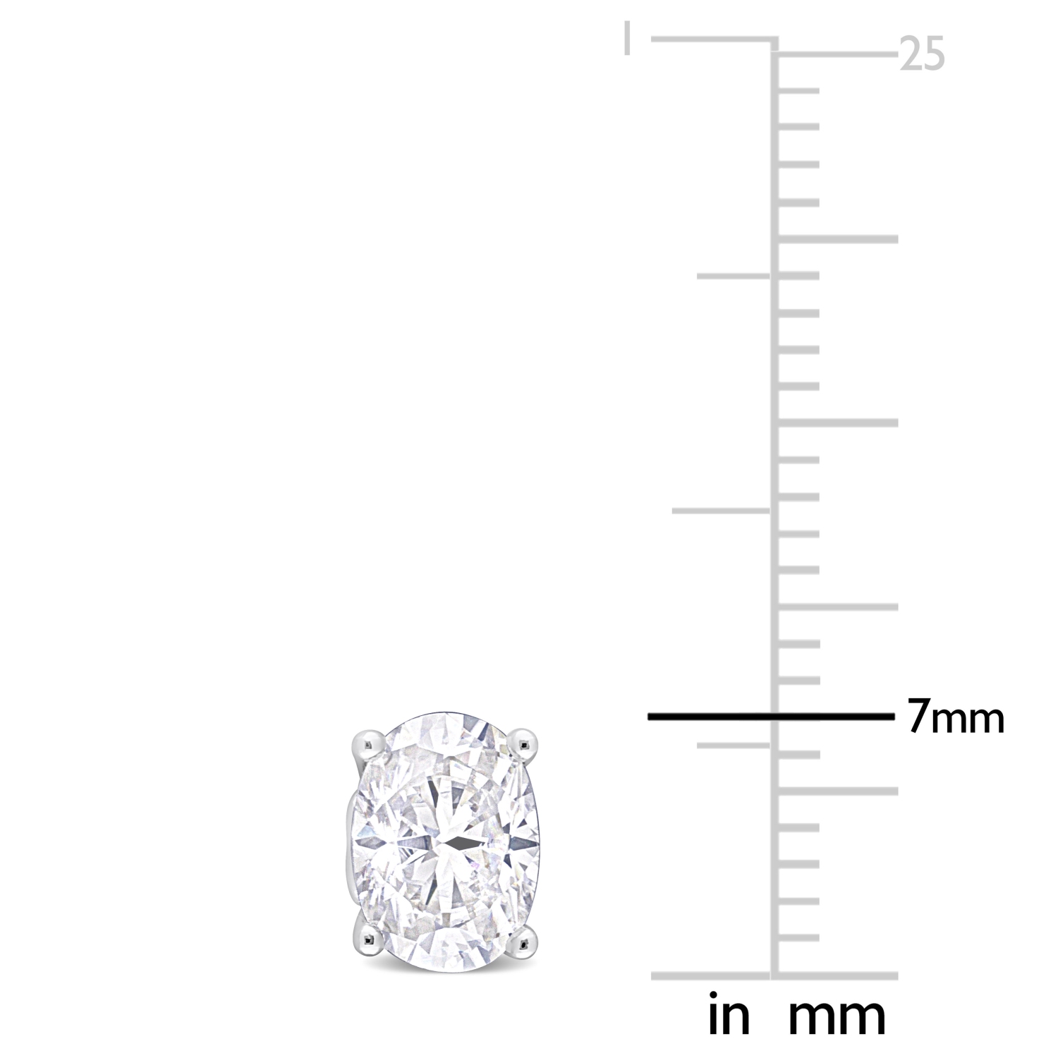 AMOUR Boucles d'oreilles en Moissanite ovale créée, , en argent sterling