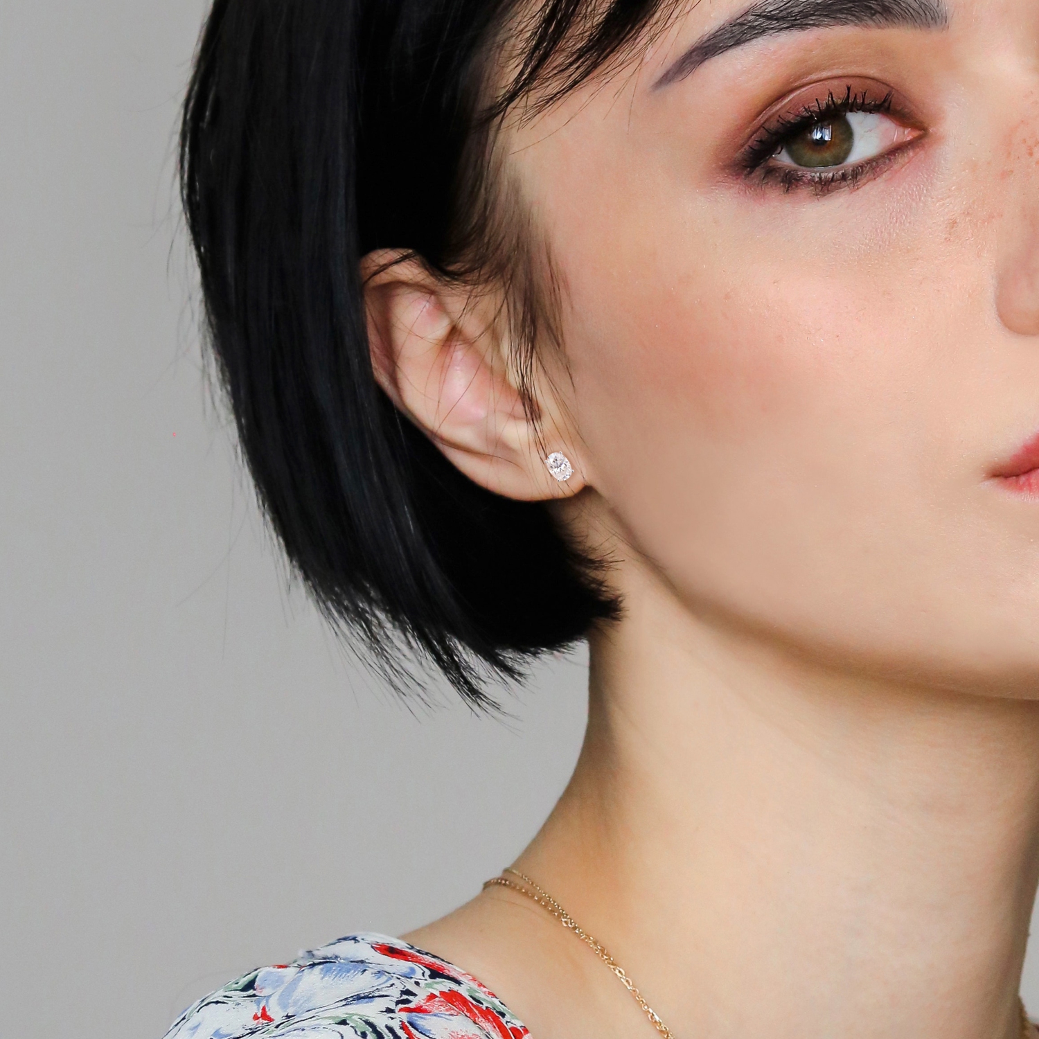 AMOUR Boucles d'oreilles en Moissanite ovale créée, , en argent sterling