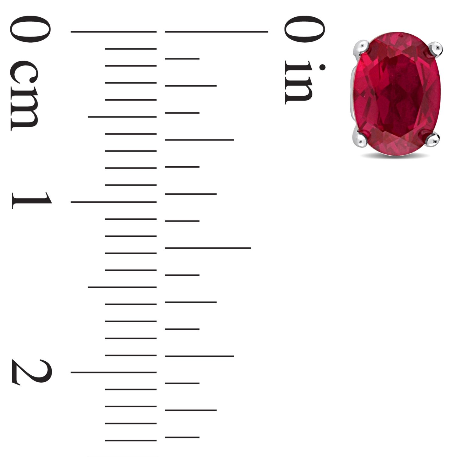 AMOUR Boucles d'oreilles en argent sterling avec rubis ovale créé