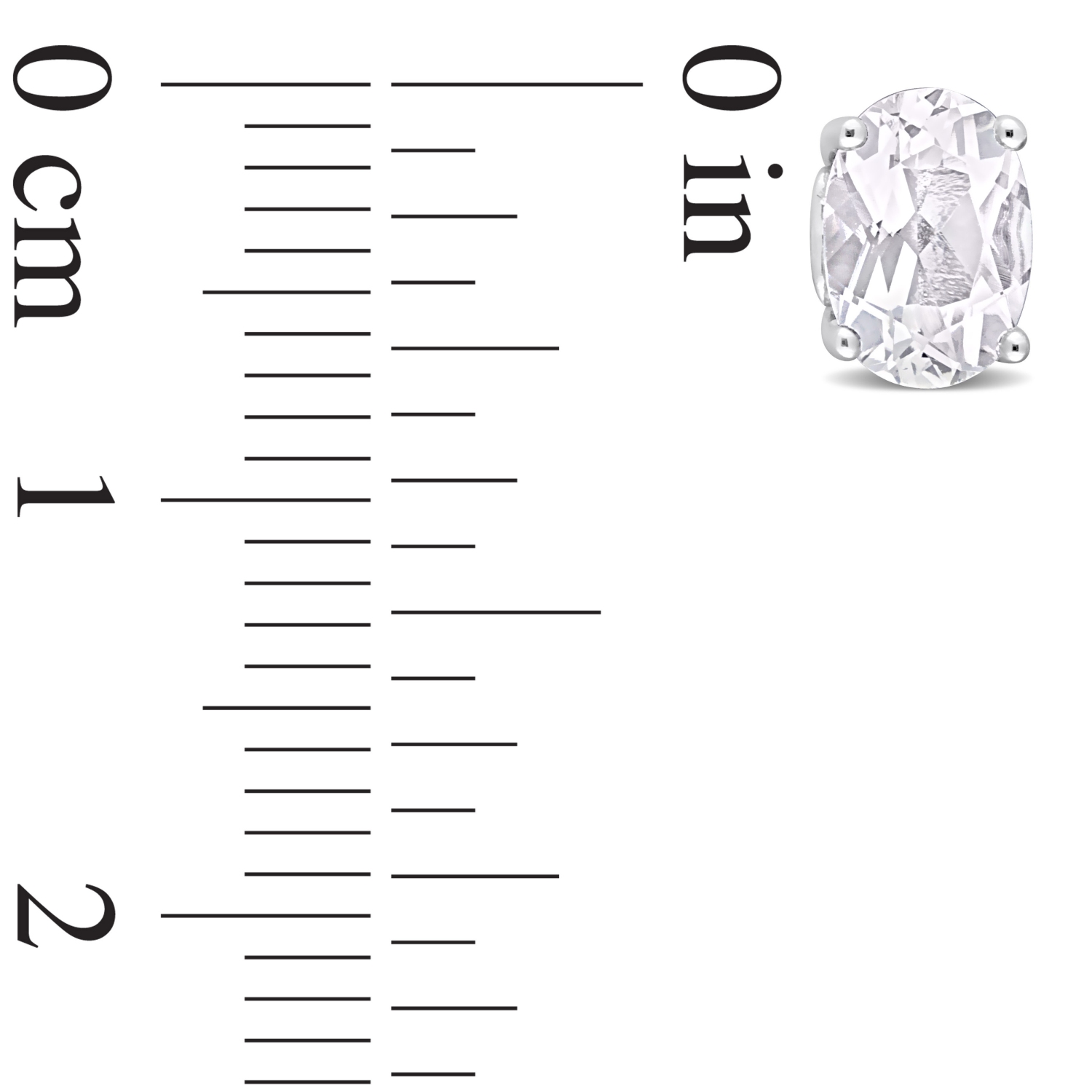 AMOUR Boucles d'oreilles en argent sterling avec topaze blanche ovale