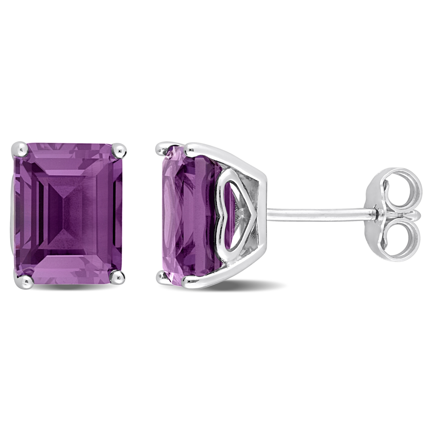 AMOUR Boucles d'oreilles en alexandrite simulée octogonale en argent sterling