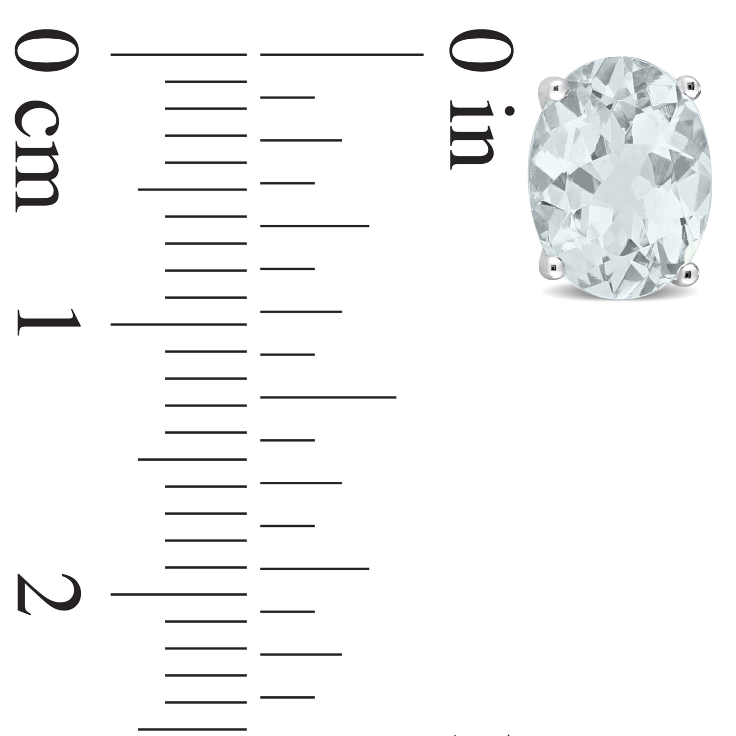 Amour Oval Aquamarine Stud Earrings with Heart Design in Sterling Silver