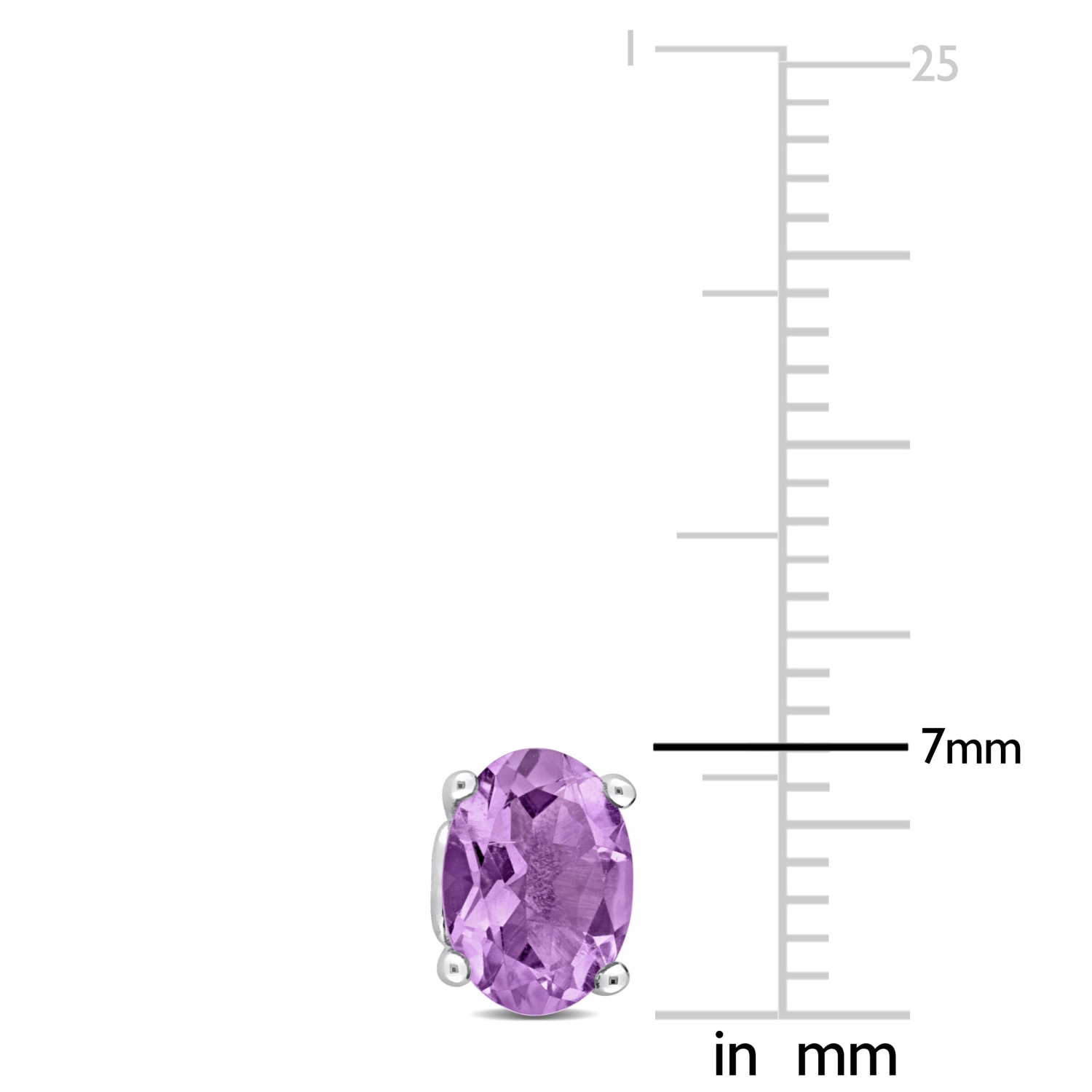 AMOUR Boucles d'oreilles en argent sterling avec améthyste ovale