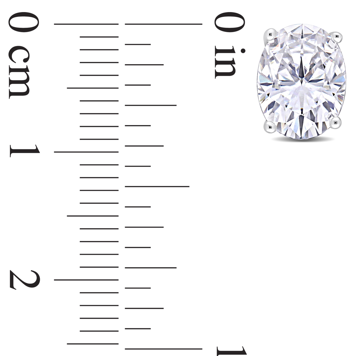 Oval Created White Sapphire Stud Earrings in Sterling Silver