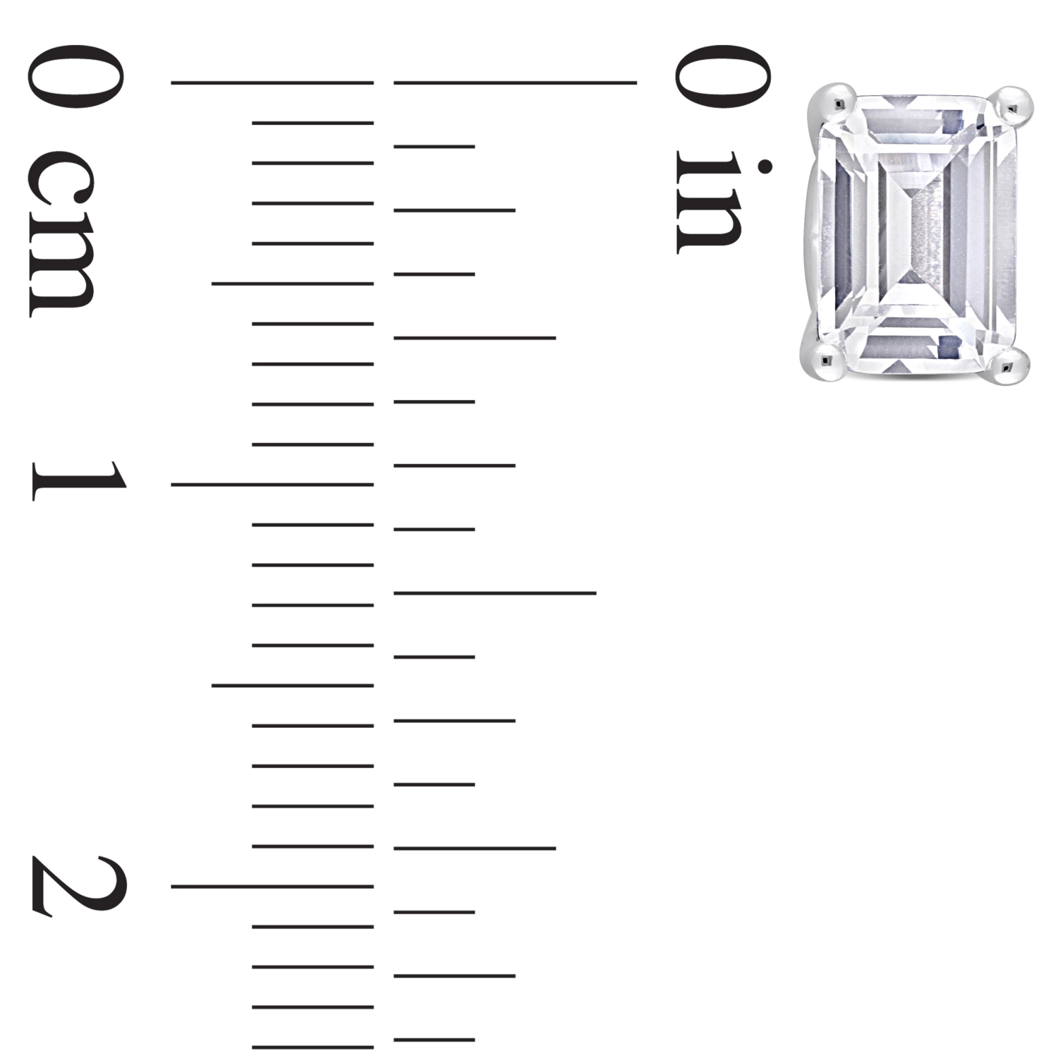 Amour Created White Sapphire Fashion Post Earrings Silver