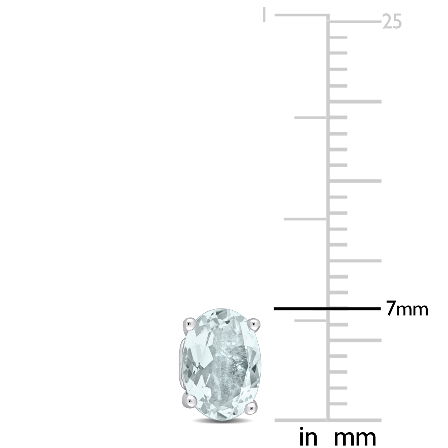 AMOUR Boucles d'oreilles aigue-marine ovale en argent sterling