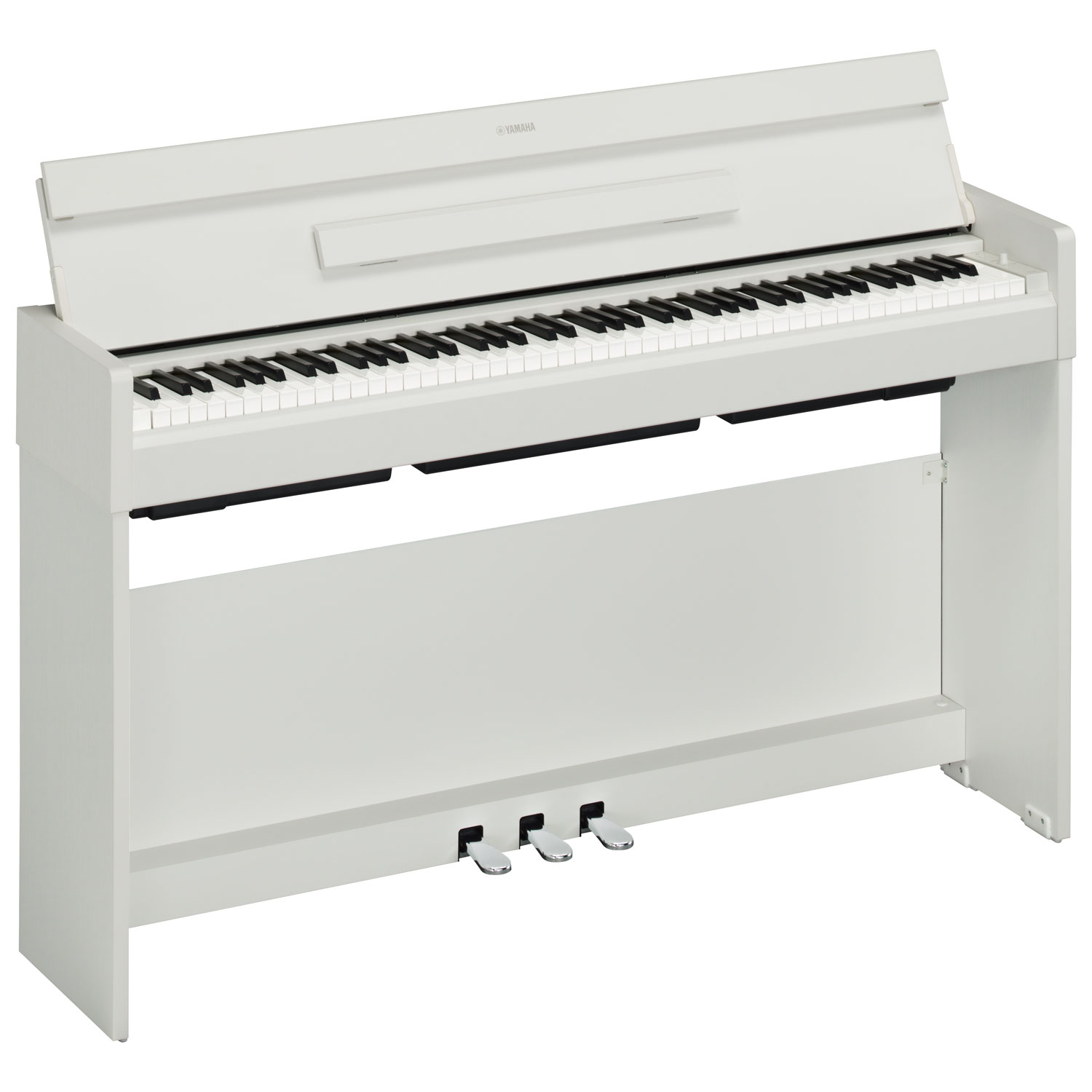 Yamaha ARIUS Slim 88-Key Weighted Action Digital Piano with Stand & 3 Pedals - White
