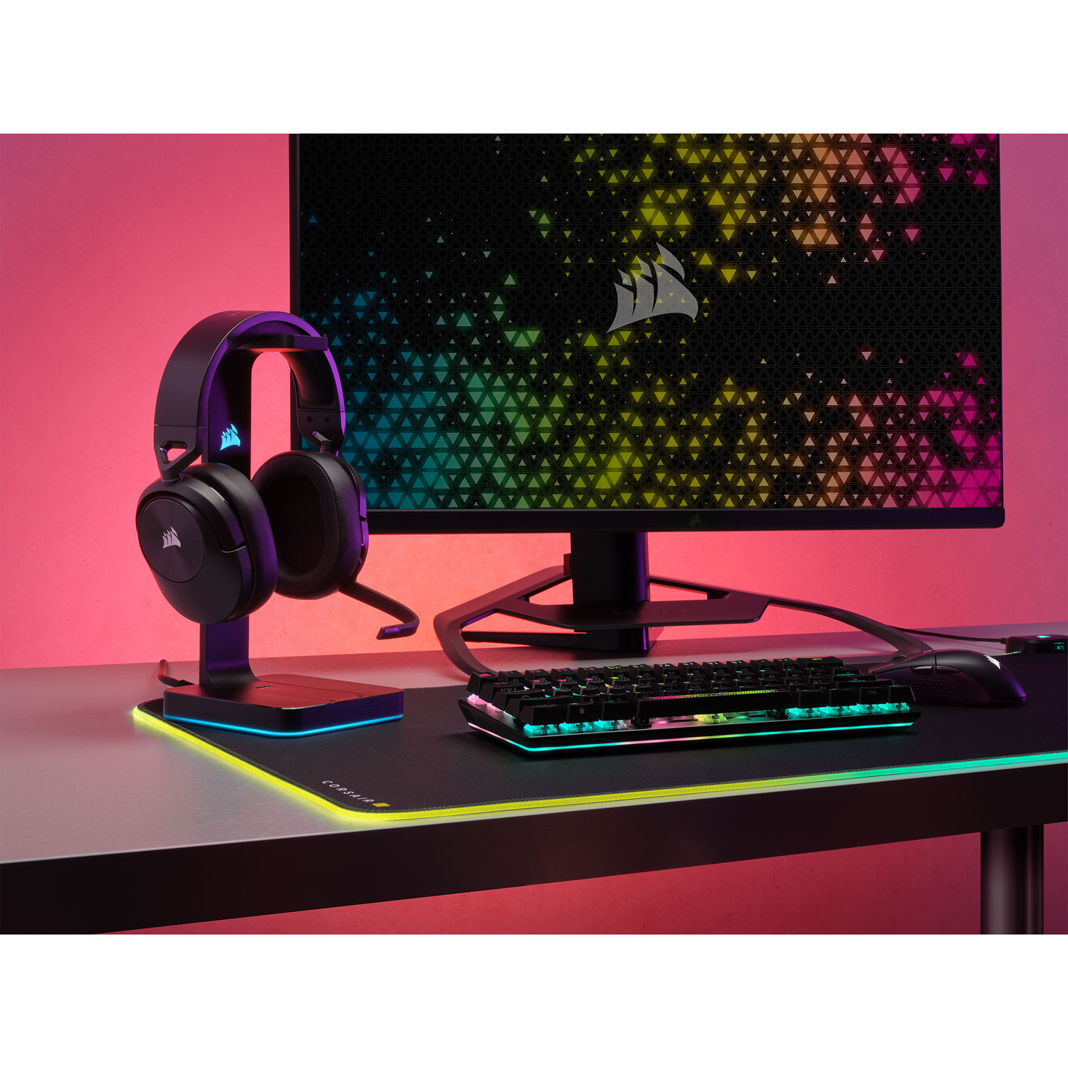 Casque de jeu ambiophonique sans fil Dolby Audio 7.1 HS55 de Corsair pour PC/PS5/PS4 - Noir