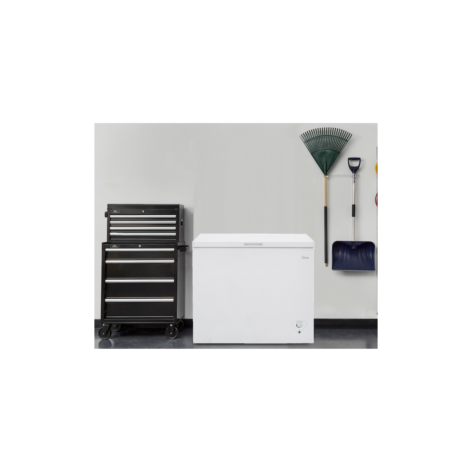 Midea Congélateur coffre de 7,0 pieds cubes avec panier amovible, température réglable, pour cuisine, garage, appartement, bureau - Blanc