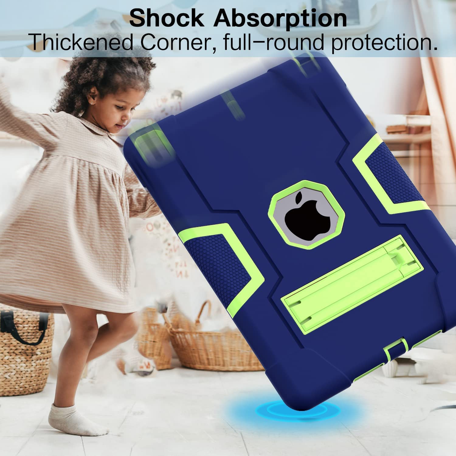 iPad 9th Generation Case, iPad 8th Generation Case, iPad 7th Gen Case, iPad 10.2 2021/2020/2019 Case, SuperShield 3 in 1 Heavy Duty - Blue