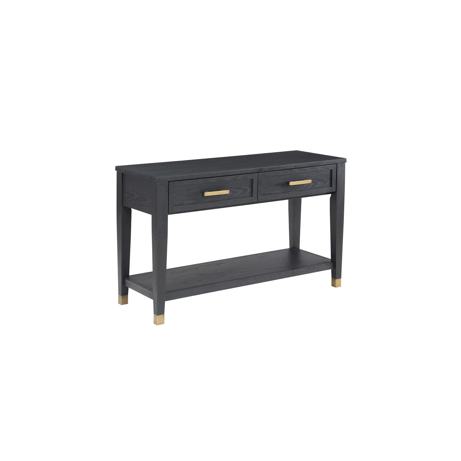 Yves Rubbed Charcoal Wood 2-drawer Sofa Table