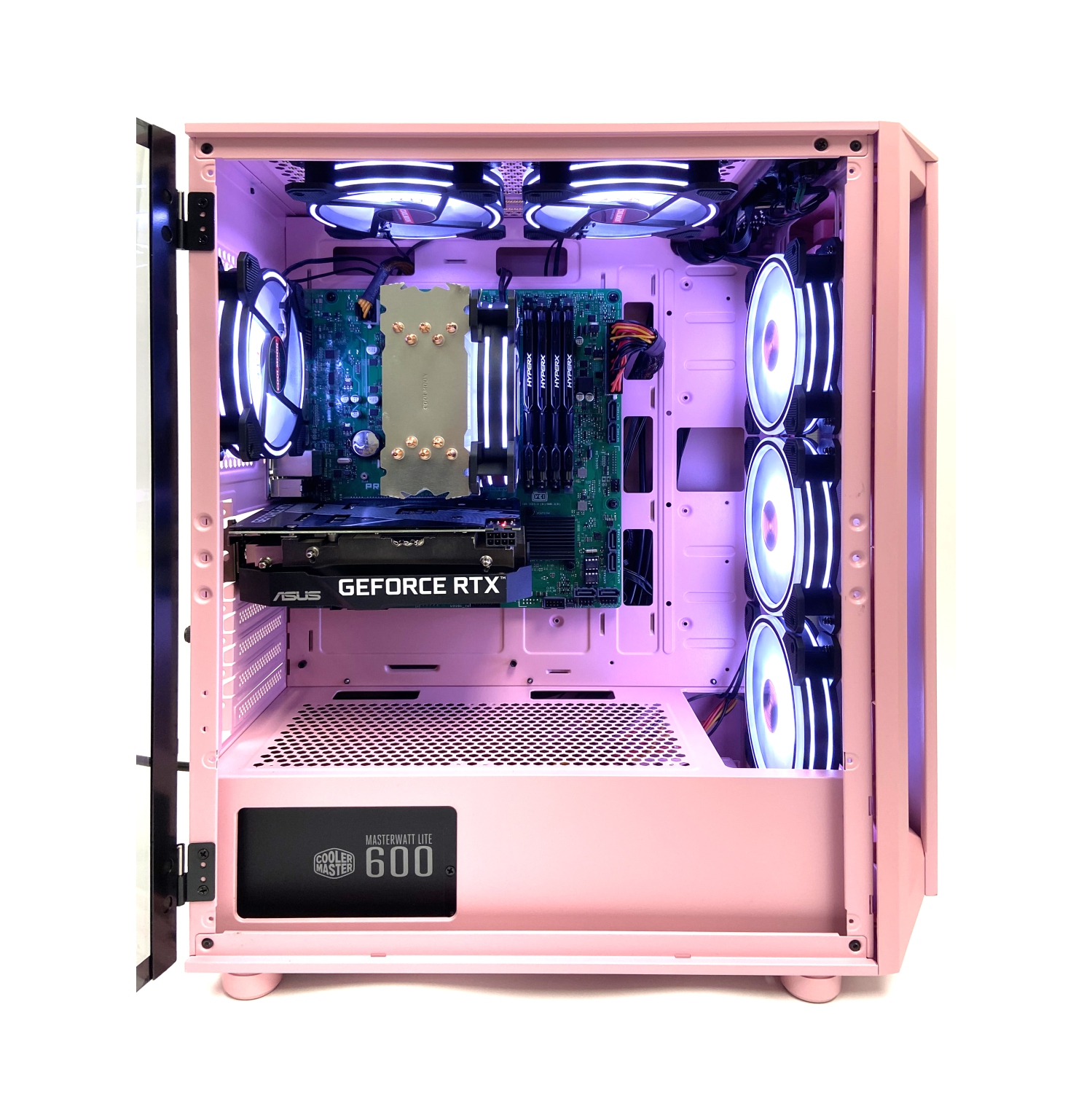 SK Gaming RGB Desktop Tower PC- intel i7 8700 Liquid Cooled /16GB RAM / 1TB SSD /Nvidia RTX5060/ Windows 11 Pro-Pink