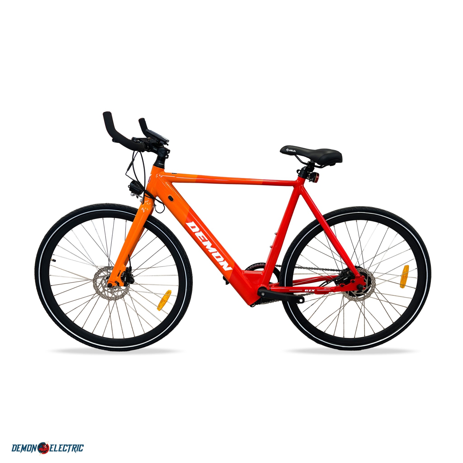 Vélo de ville électrique de 27,5 po 6ix 250 W de Demon Electric, autonomie de batterie de 50 60 km, freins hydrauliques BOLIDS, klaxon,