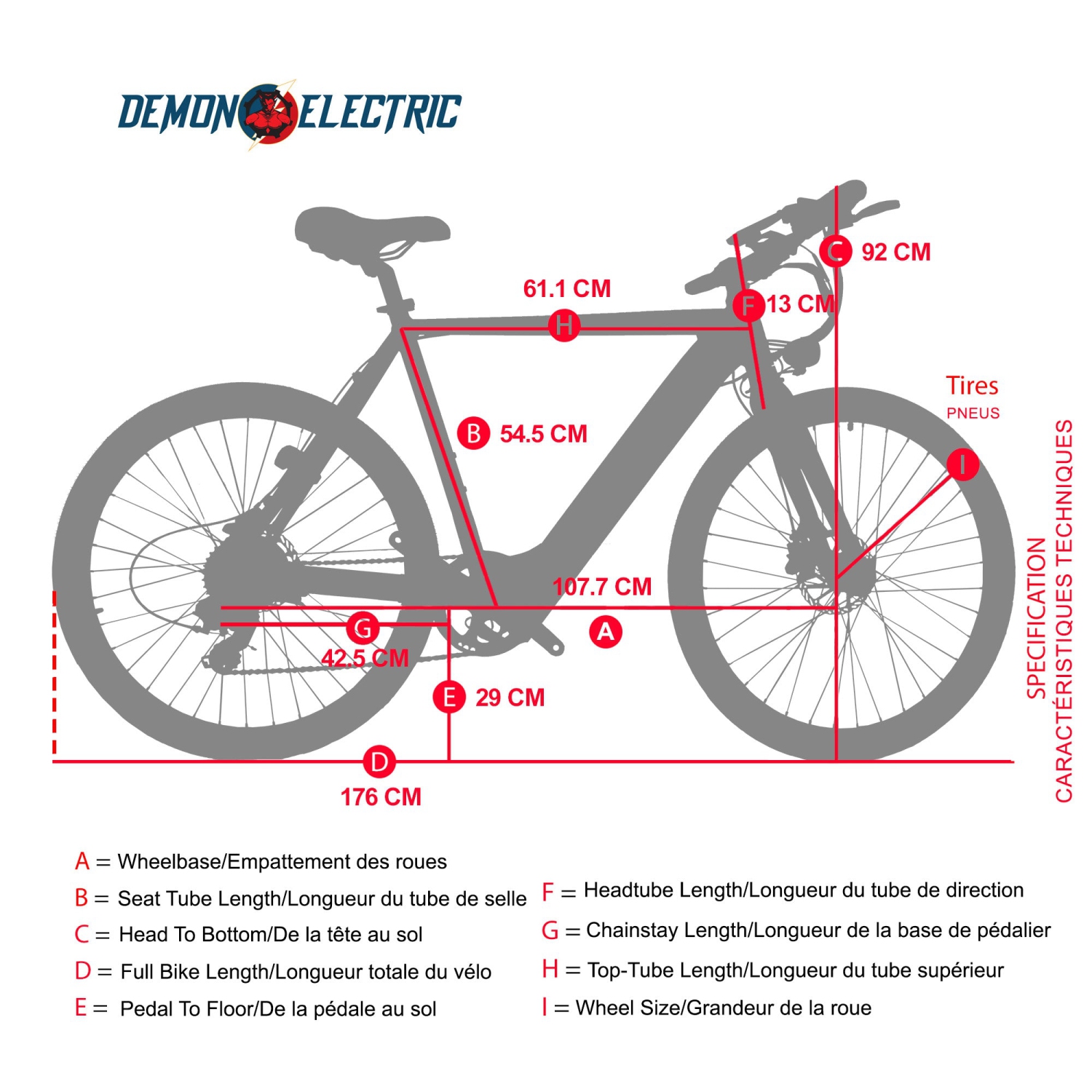 Demon Electric 6ix 250W 27.5-in City Electric Bike, 50-60km Battery Range, BOLIDS Hydraulic Brakes, Bull Horn, 40 lbs Lightweight & Stylish Design -