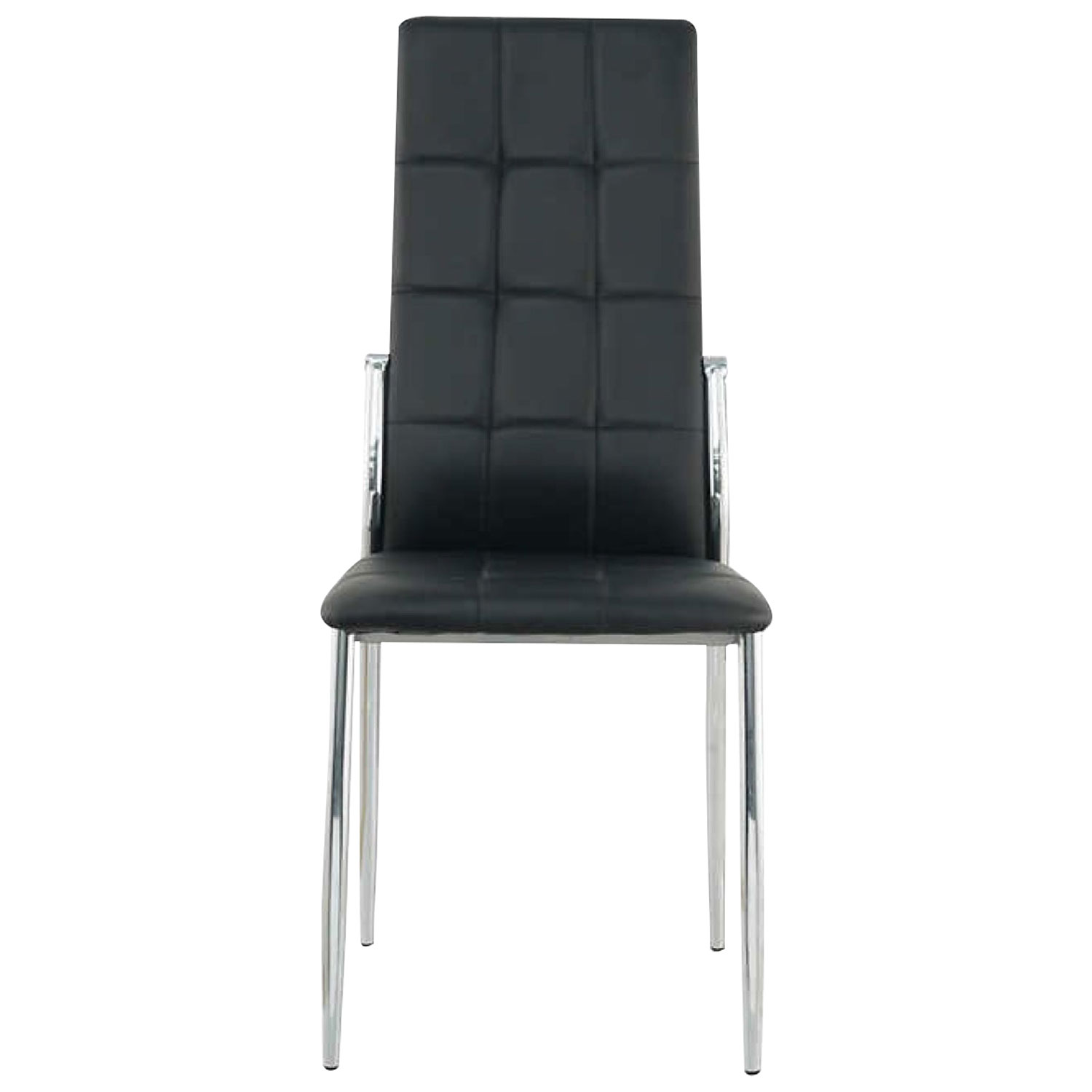 Chaise de salle à manger contemporaine en tissu Orion - Ensemble de 4 - Noir/Argenté