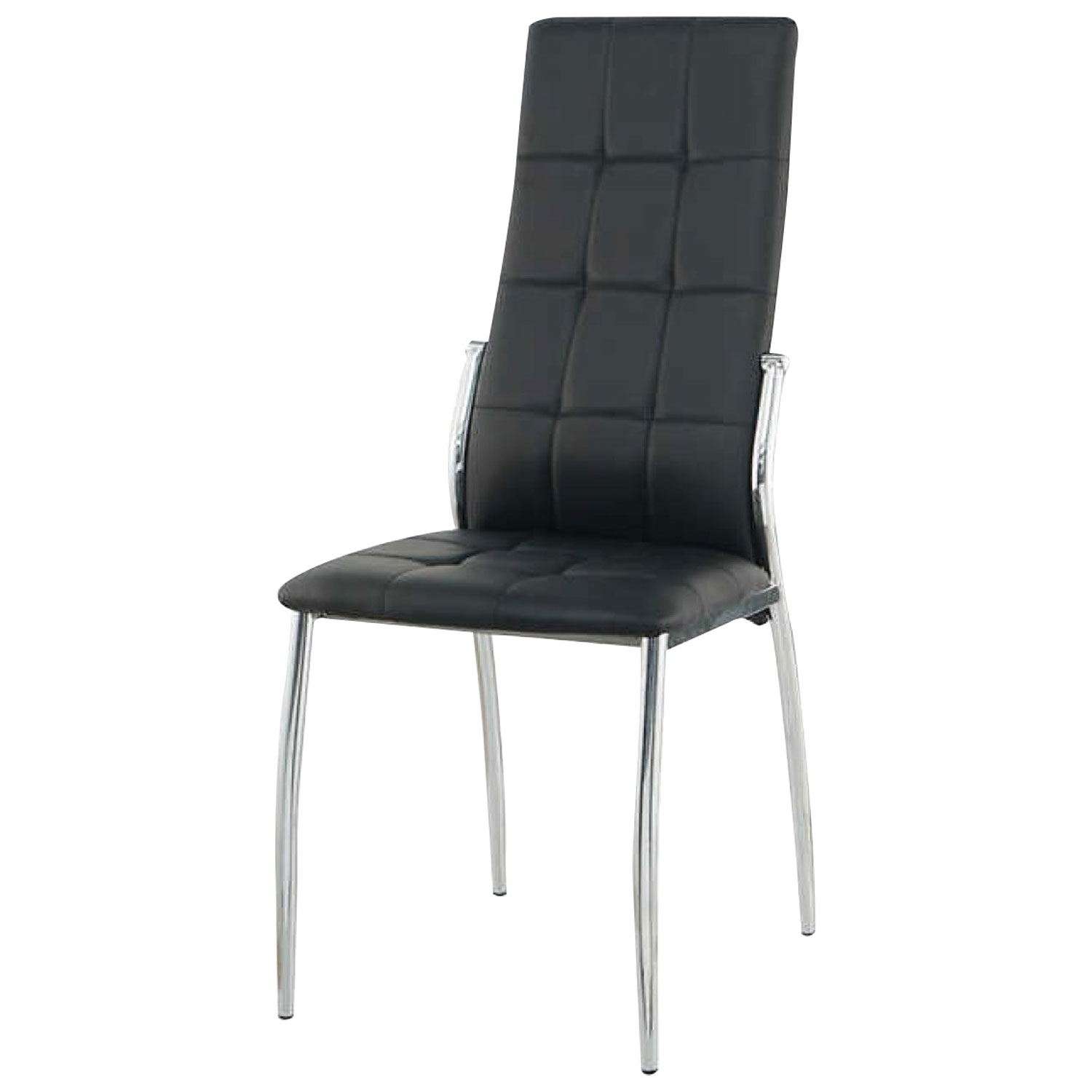 Chaise de salle à manger contemporaine en tissu Orion - Ensemble de 4 - Noir/Argenté