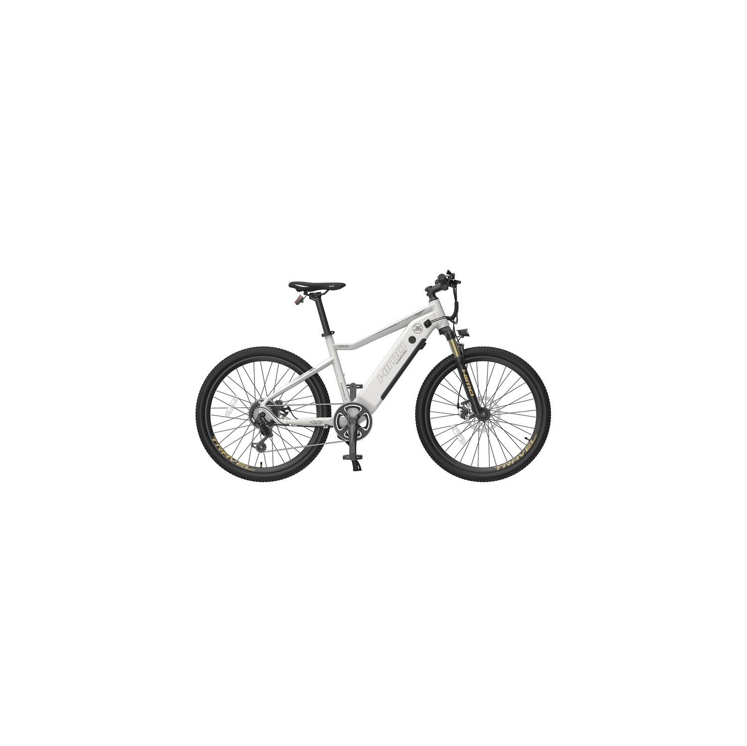 HIMO C26 Electric Bike White. Max Battery Range up to 100 KM, 48V 10Ah Removable Battery, Shimano 7-Speed, 0-7 level pedal assist, Large Multifunction LCD Display