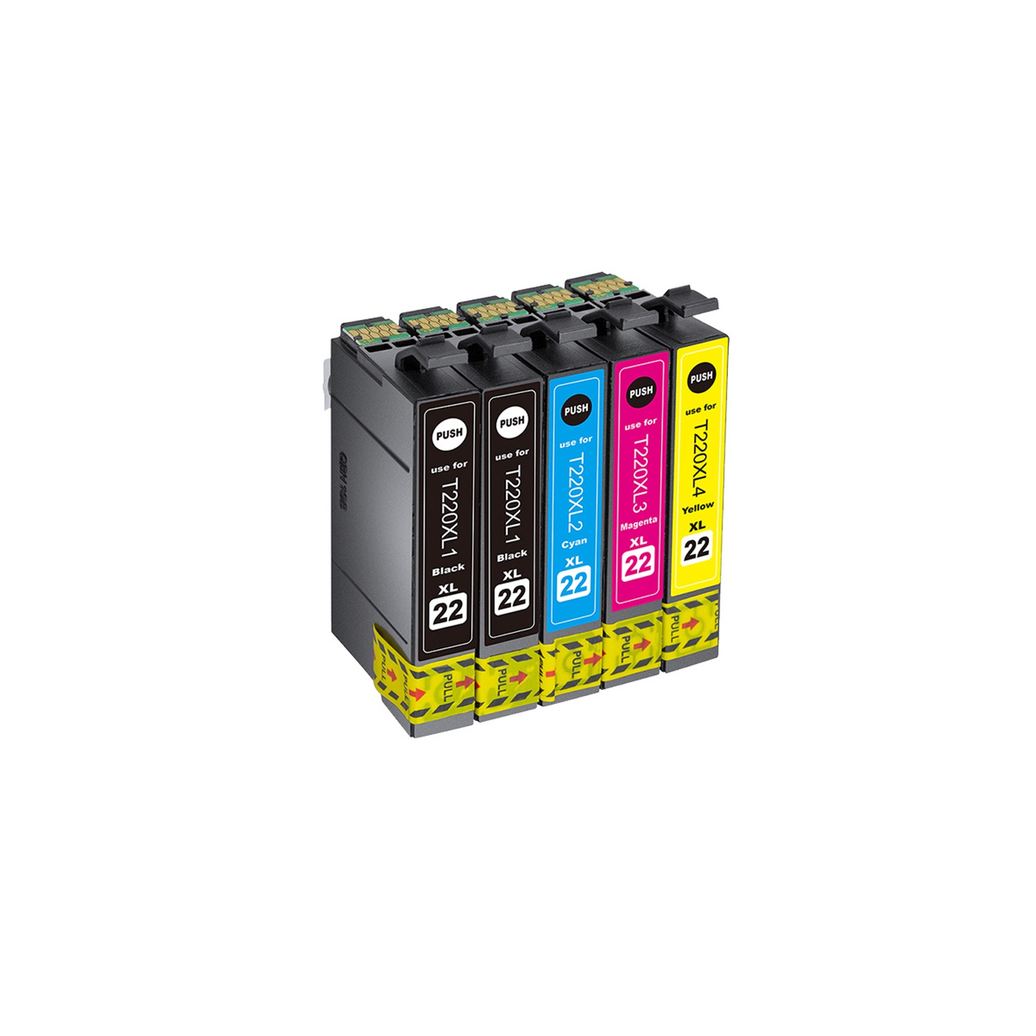 axGear Epson T220XL Compatible Ink Cartridge High Yield 2BK/C/M/Y Combo XP-320, XP-420, XP-424