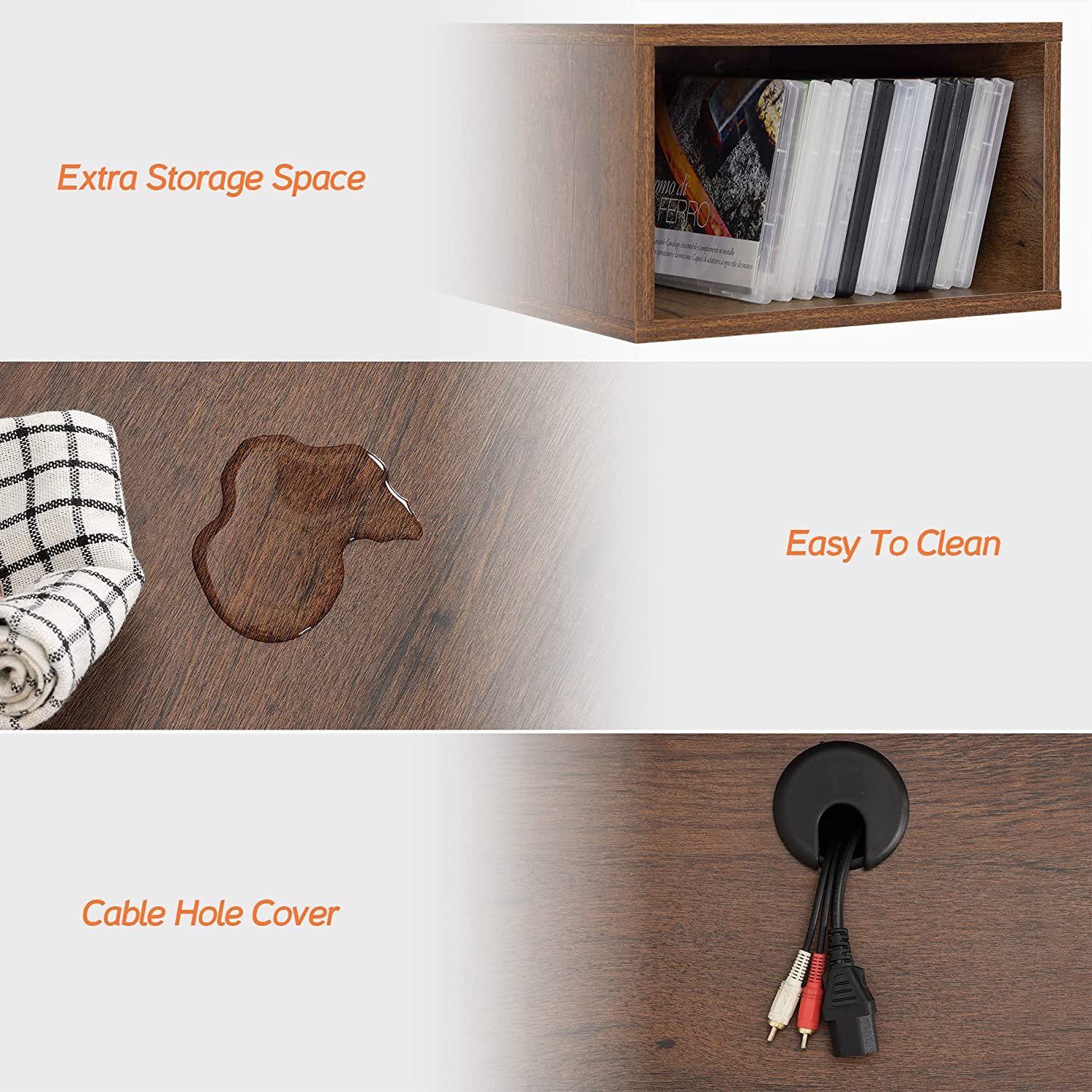 WAMPAT TV Stand with LED Lights for 65/70/75 inch TVs, Wall Mounted Shelf Under TV Cabinet, Entertainment Center Media Console with Storage for