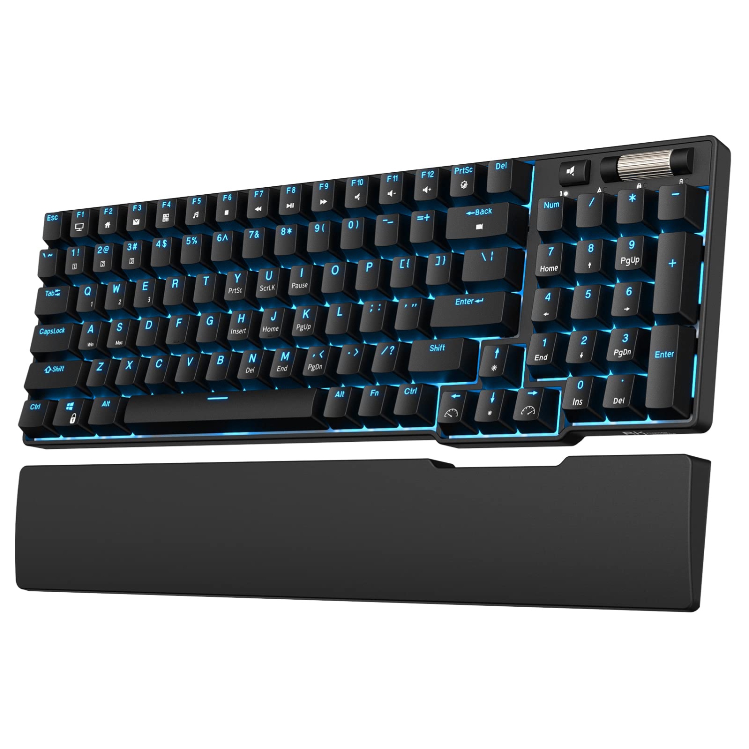 RK ROYAL KLUDGE RK96 90% 96 Keys BT5.0/2.4G/USB-C Hot Swappable Mechanical Keyboard, Wireless Bluetooth Mechanical Keyboard with Magnetic Hand Rest, Blue Backlight