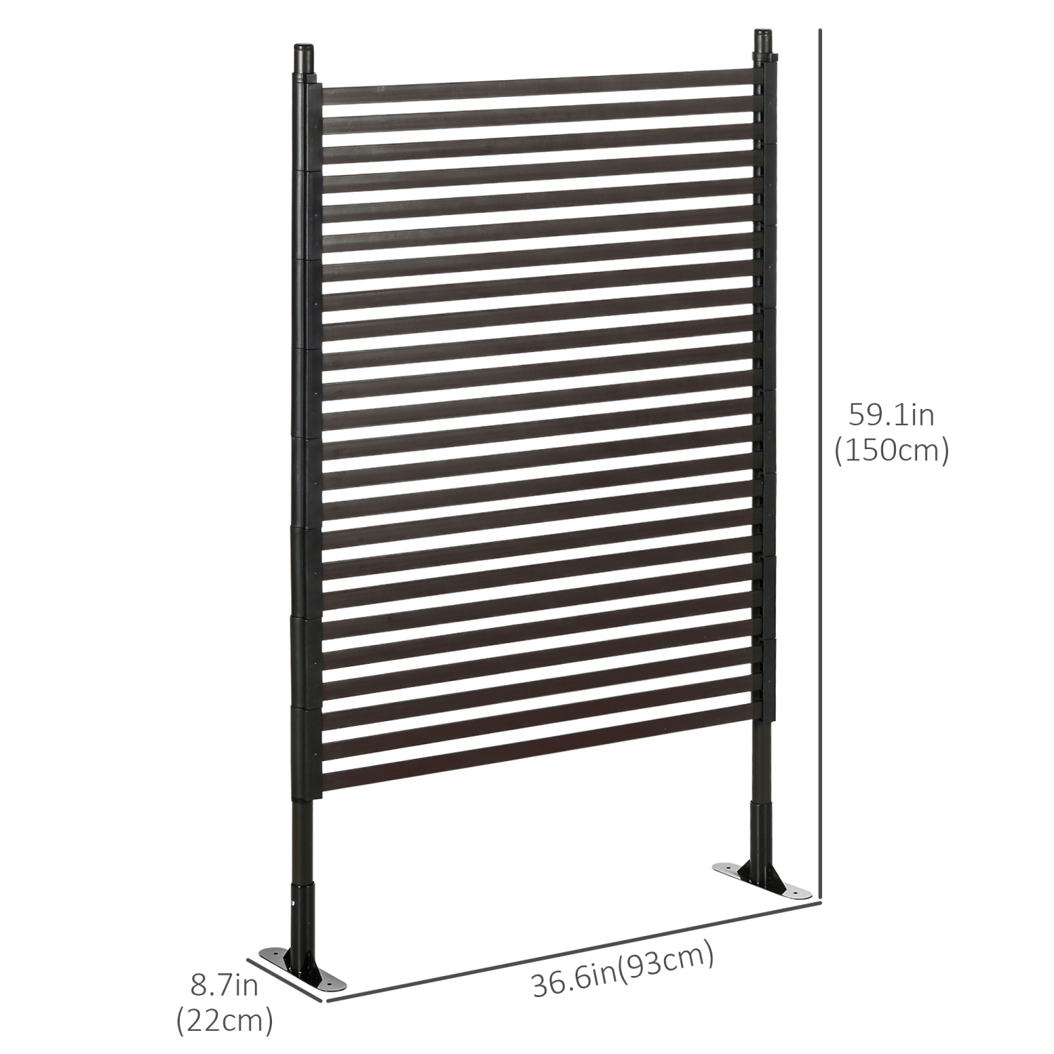 Clôture de jardin Outsunny Picket en métal pour sol dur et mou, clôture d'extérieur debout 5&nbsp;pi(H) avec pieds, bordure de lit à fleurs Animal