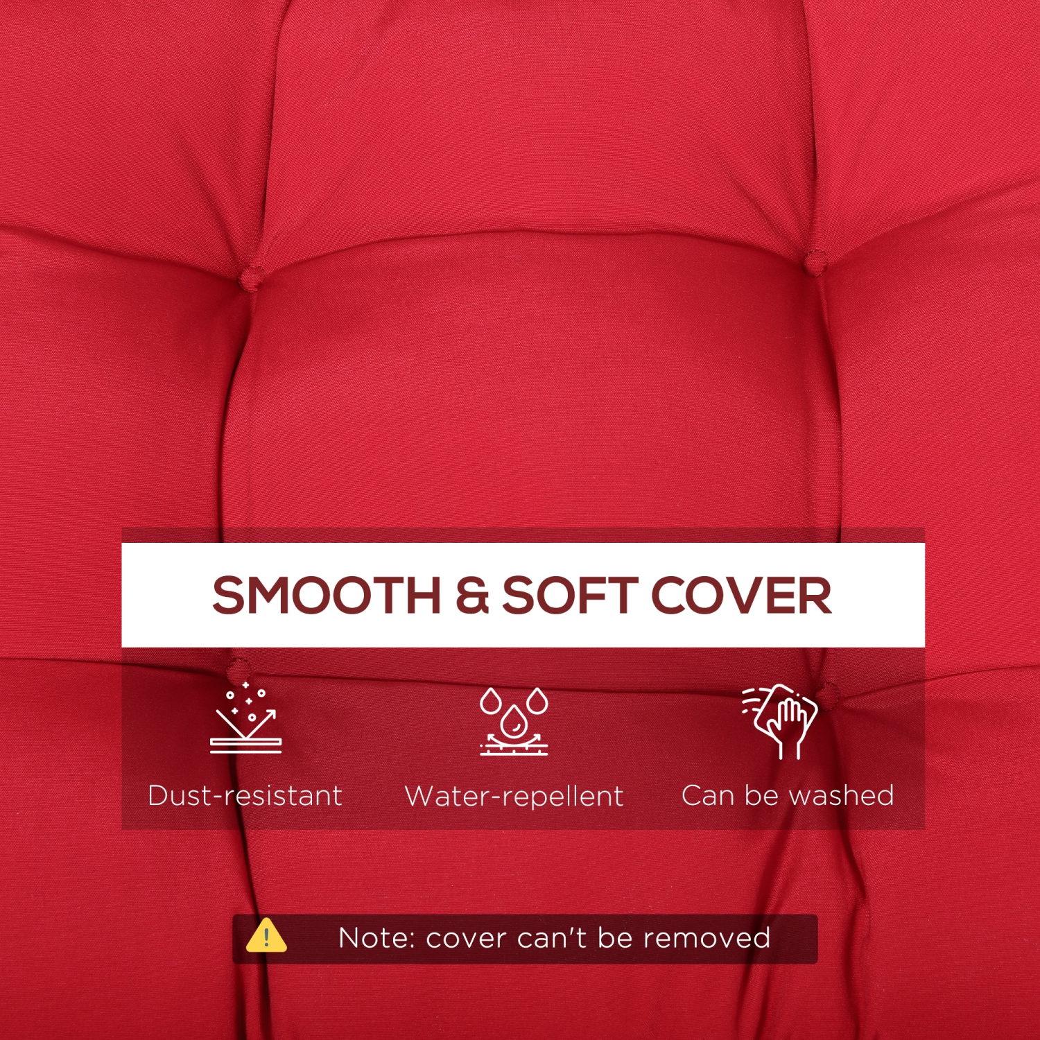 Outsunny Set of 2 Patio Bench Replacement Cushions, 2 Seater Outdoor Loveseat Cushion Seat Pad, 43" x 19" x 3", Wine Red