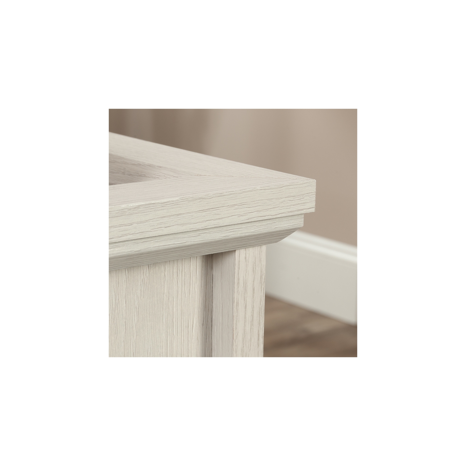 Sauder Larkin Ledge Engineered Wood L-Desk in Glacier Oak Finish