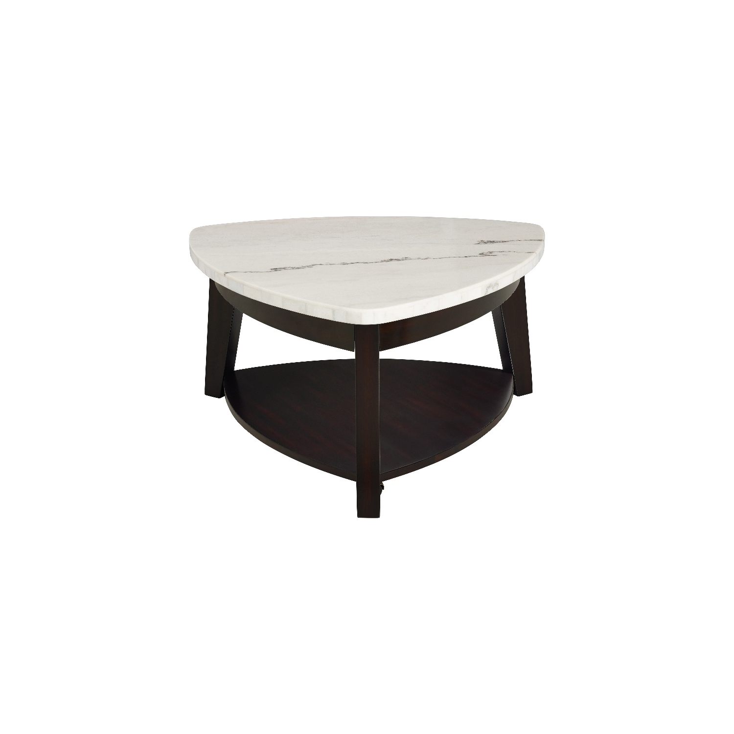 Table basse Francis à dessus en marbre blanc avec base noire