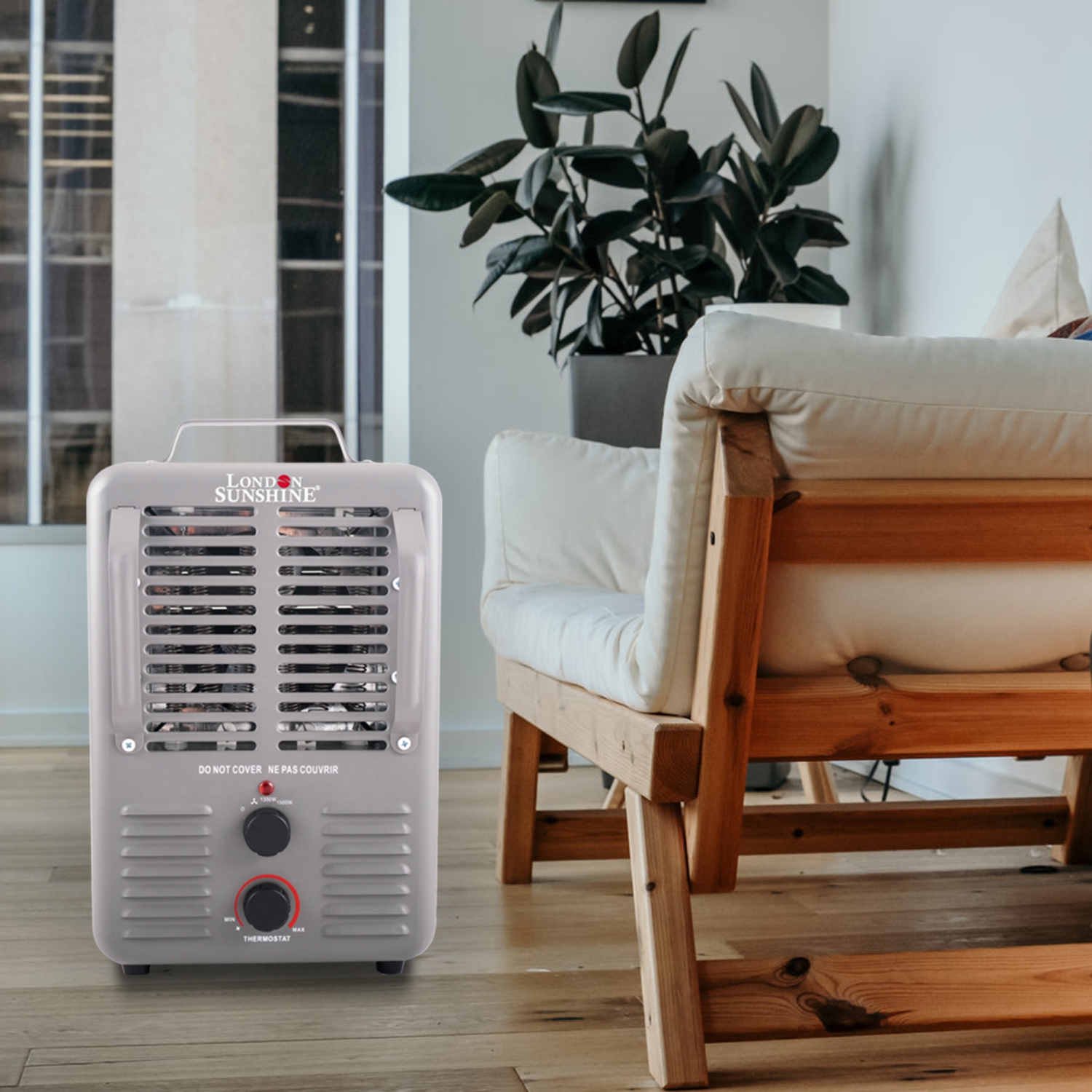 London Sunshine Milkhouse Utility Electric Portable Heater with Steel Body and Thermostat