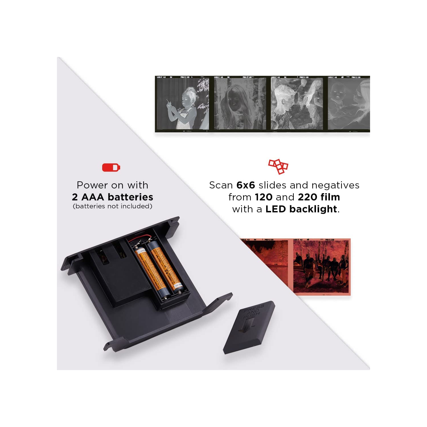 KODAK 6x6 Mobile Film Scanner, Convert and Save 6x6 Slides & Negatives