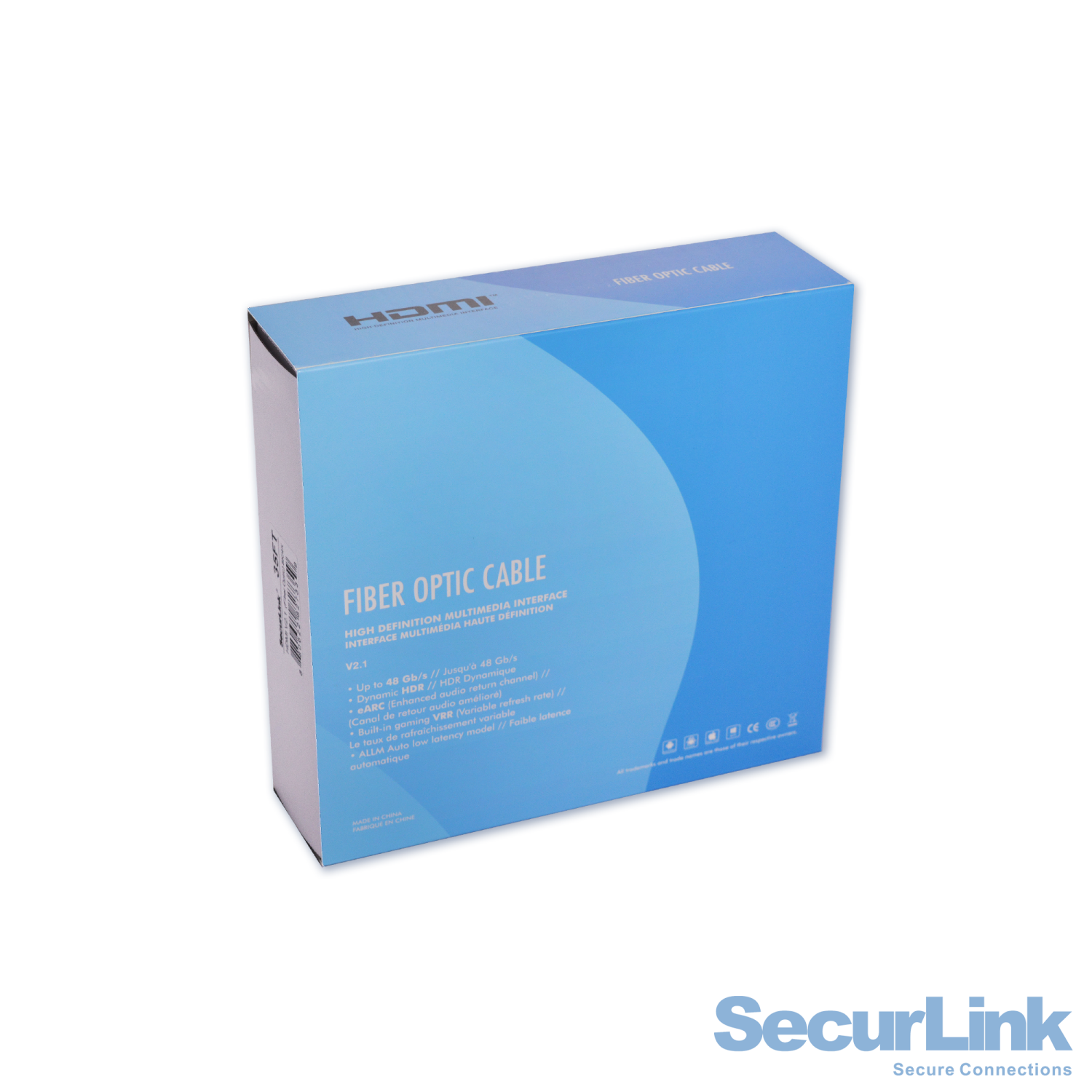 SECURLINK HDMI Fiber Optic HDMI 2.1 Cable HDR 4K 120Hz High Speed 48Gbps-100FT