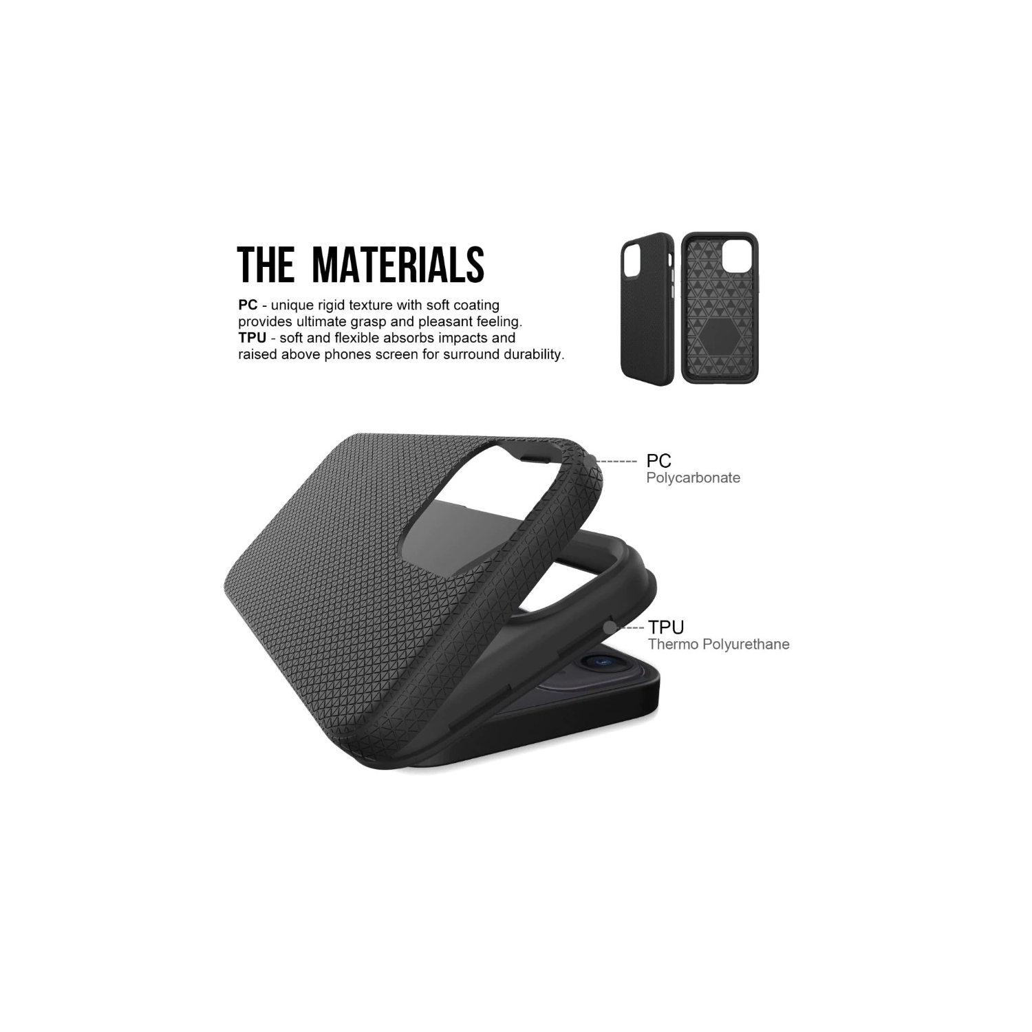 【CSmart】 Étui Coque rigide hybride en PC rigide antichoc et résistante aux rayures pour Samsung Galaxy S23 Plus, Marine