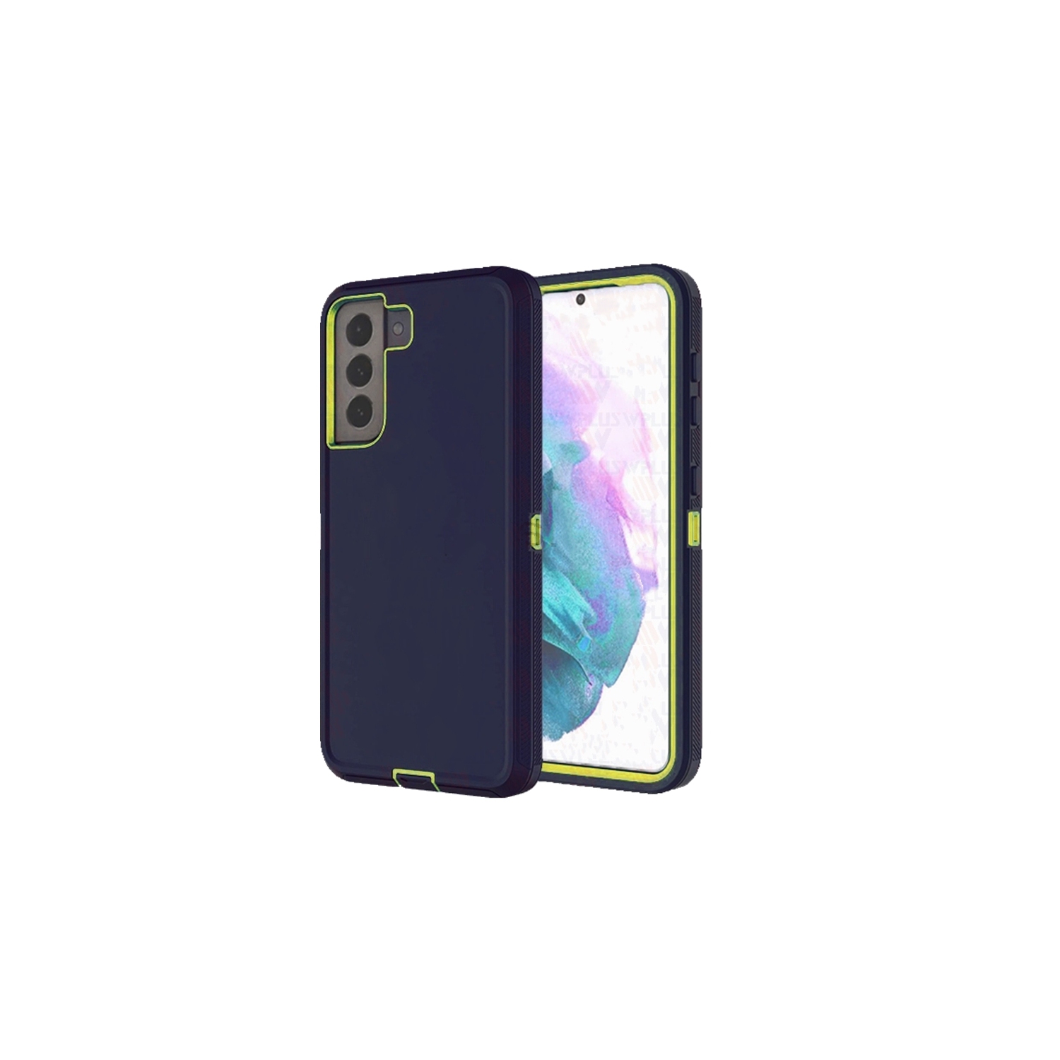 【CSmart】 Étui Coque rigide triple 3 couches antichoc Heavy Duty Defender pour Samsung Galaxy S23 Plus, Chaux