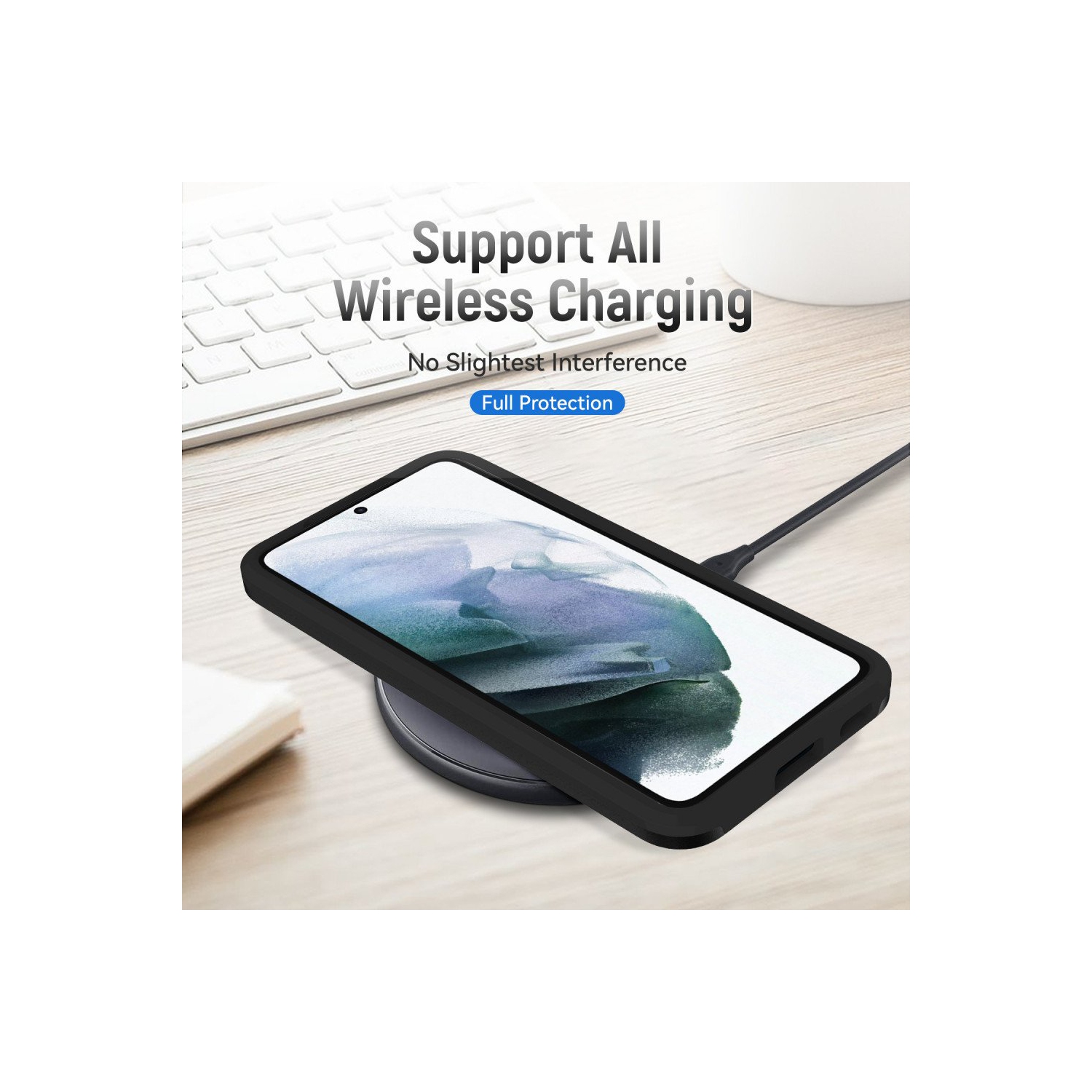 【CSmart】 Étui Coque rigide pour pare-chocs en caoutchouc résistant à deux couches pour Samsung Galaxy S23 Plus, Rouge