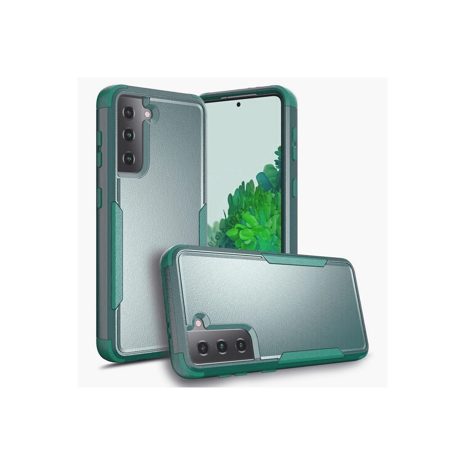 【CSmart】 Étui Coque rigide pour pare-chocs en caoutchouc résistant à deux couches pour Samsung Galaxy S23 Plus, vert
