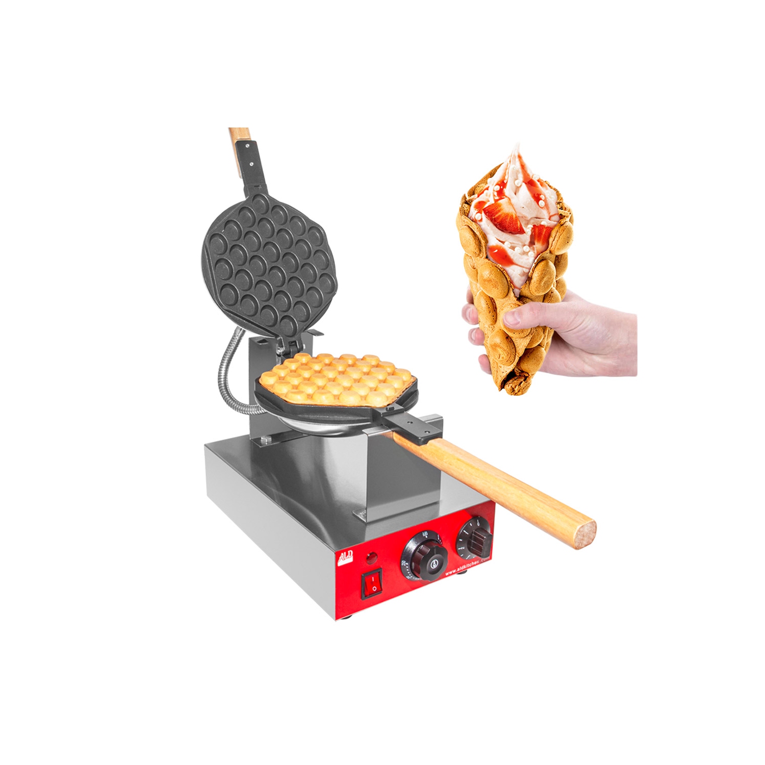 Bubble Waffle Maker Manual Thermostat Egg Waffle Maker Stainless Steel  110V Best Buy Canada