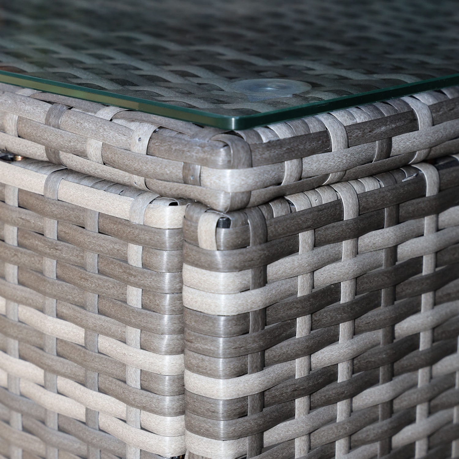 Ensemble de meubles de patio en osier de 3 pièces Outsunny, ensemble bistro en rotin avec table basse et coussins, ensemble de détente extérieur pour