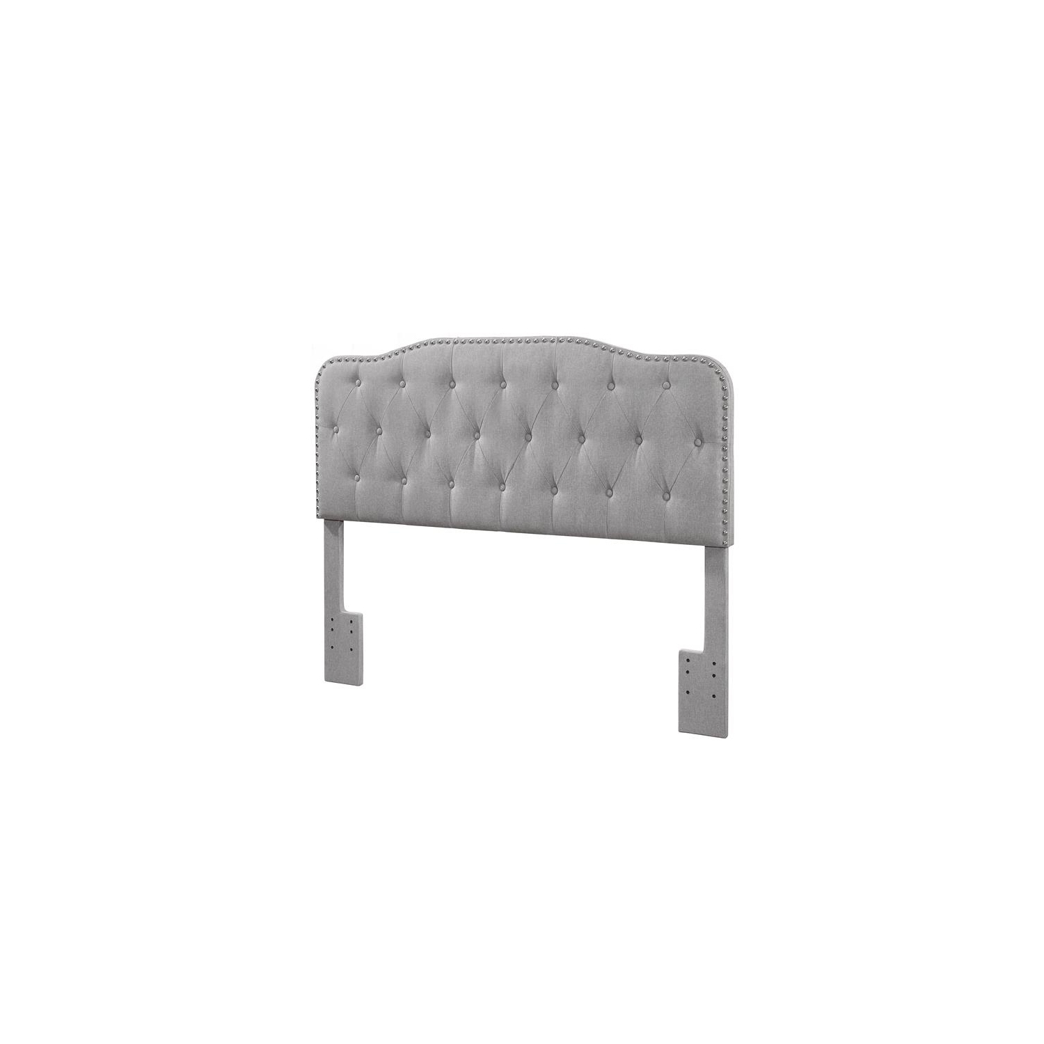 Tête de lit capitonnée en lin gris pour grand lit et lit double