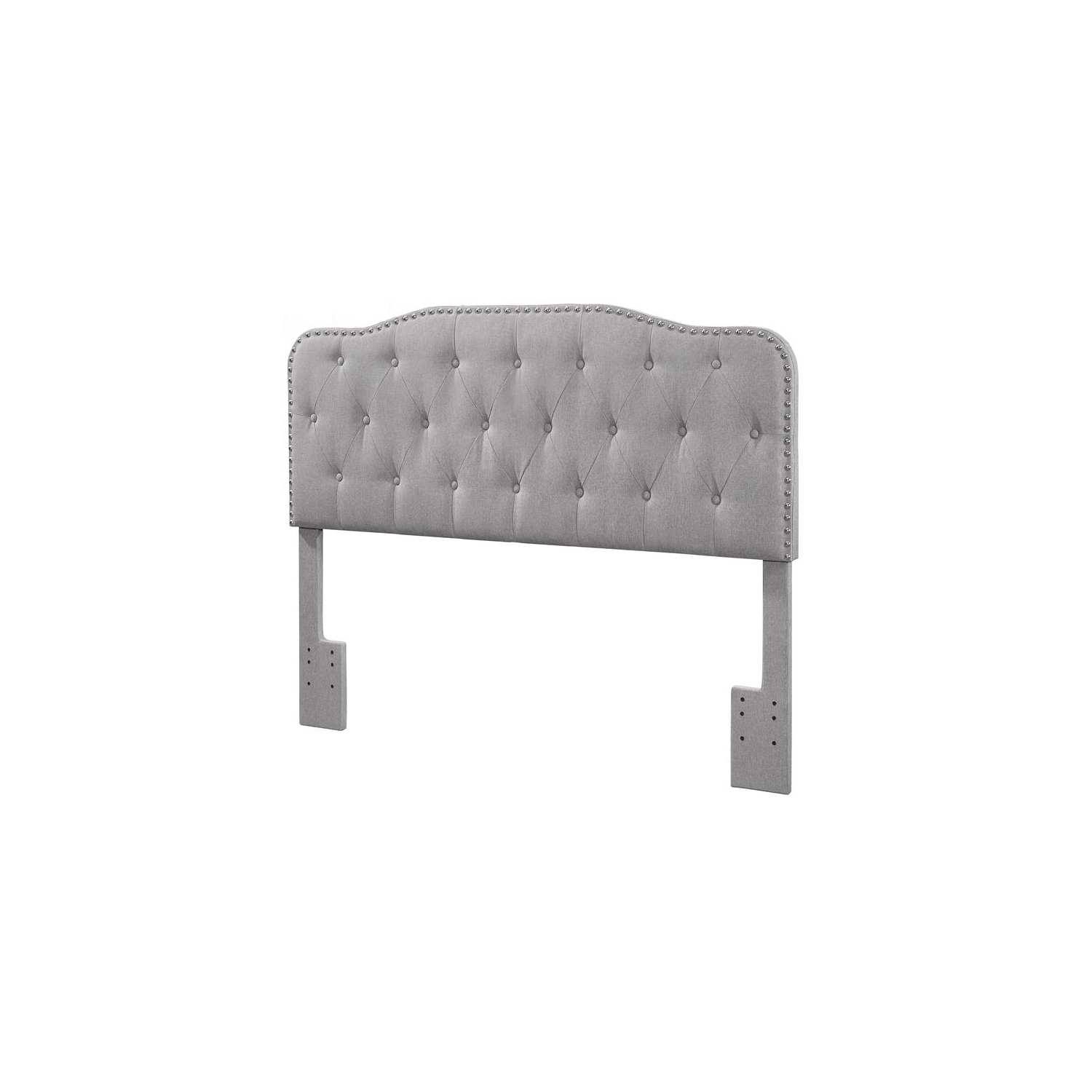 Tête de lit capitonnée en lin gris pour grand lit et lit double