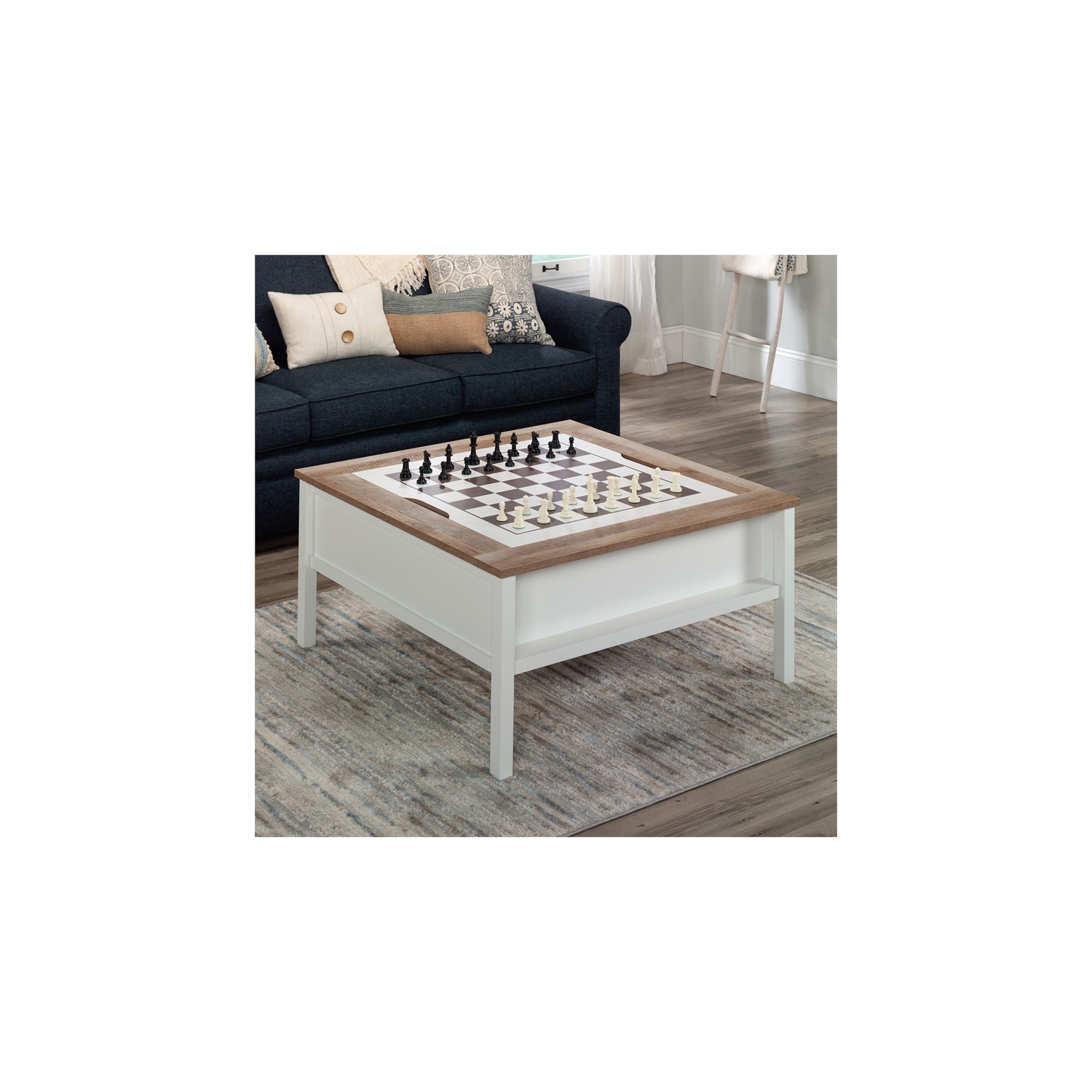 Sauder Cottage Road Engineered Wood Gaming Coffee Table in Soft White